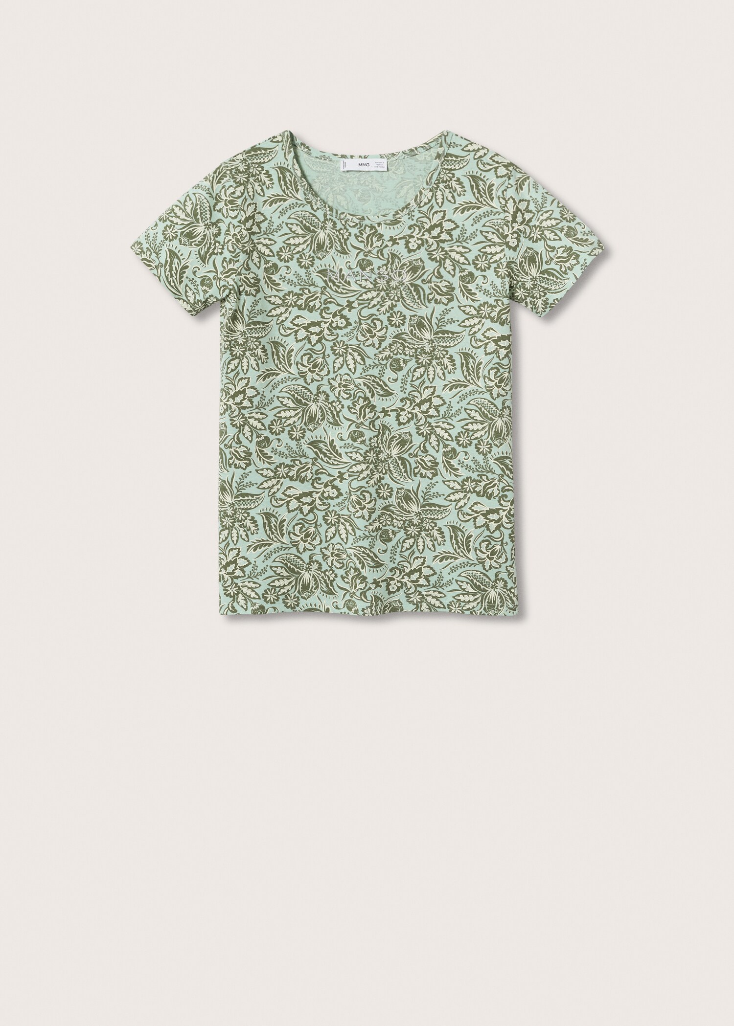 Gemustertes T-Shirt mit gesticktem Logo - Artikel ohne Model