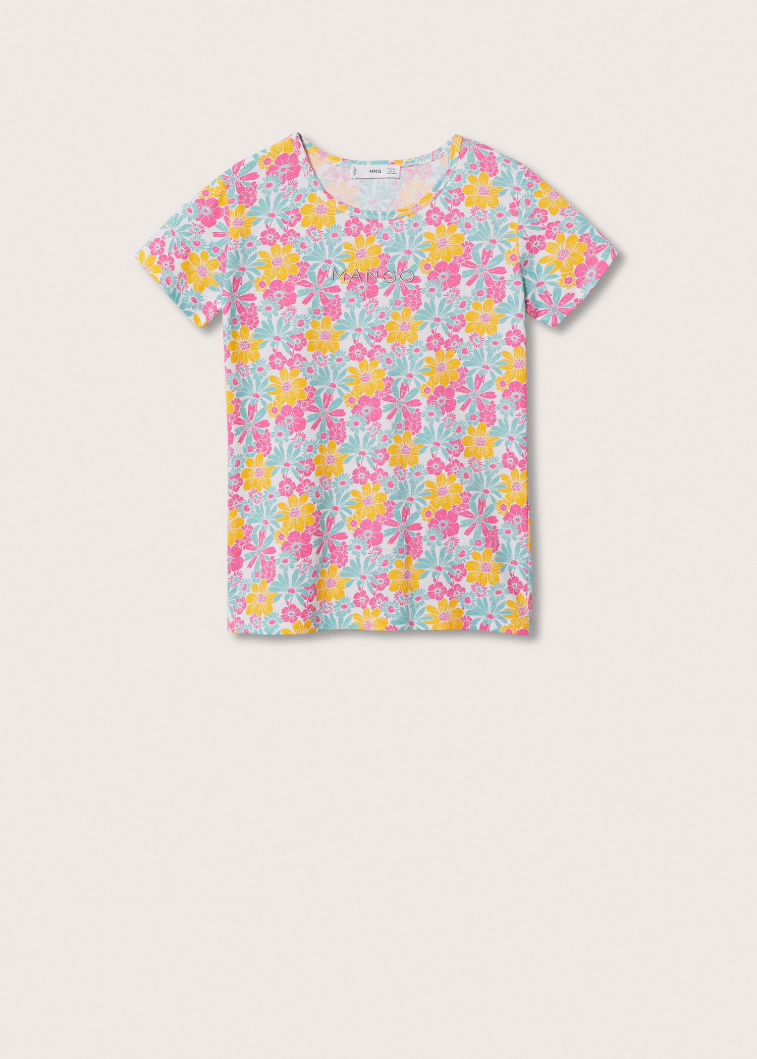 Bedrukt T-shirt met geborduurd logo - Artikel zonder model