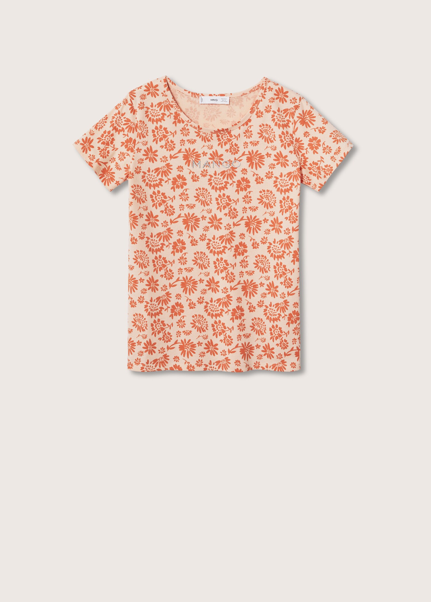 Gemustertes T-Shirt mit gesticktem Logo - Artikel ohne Model