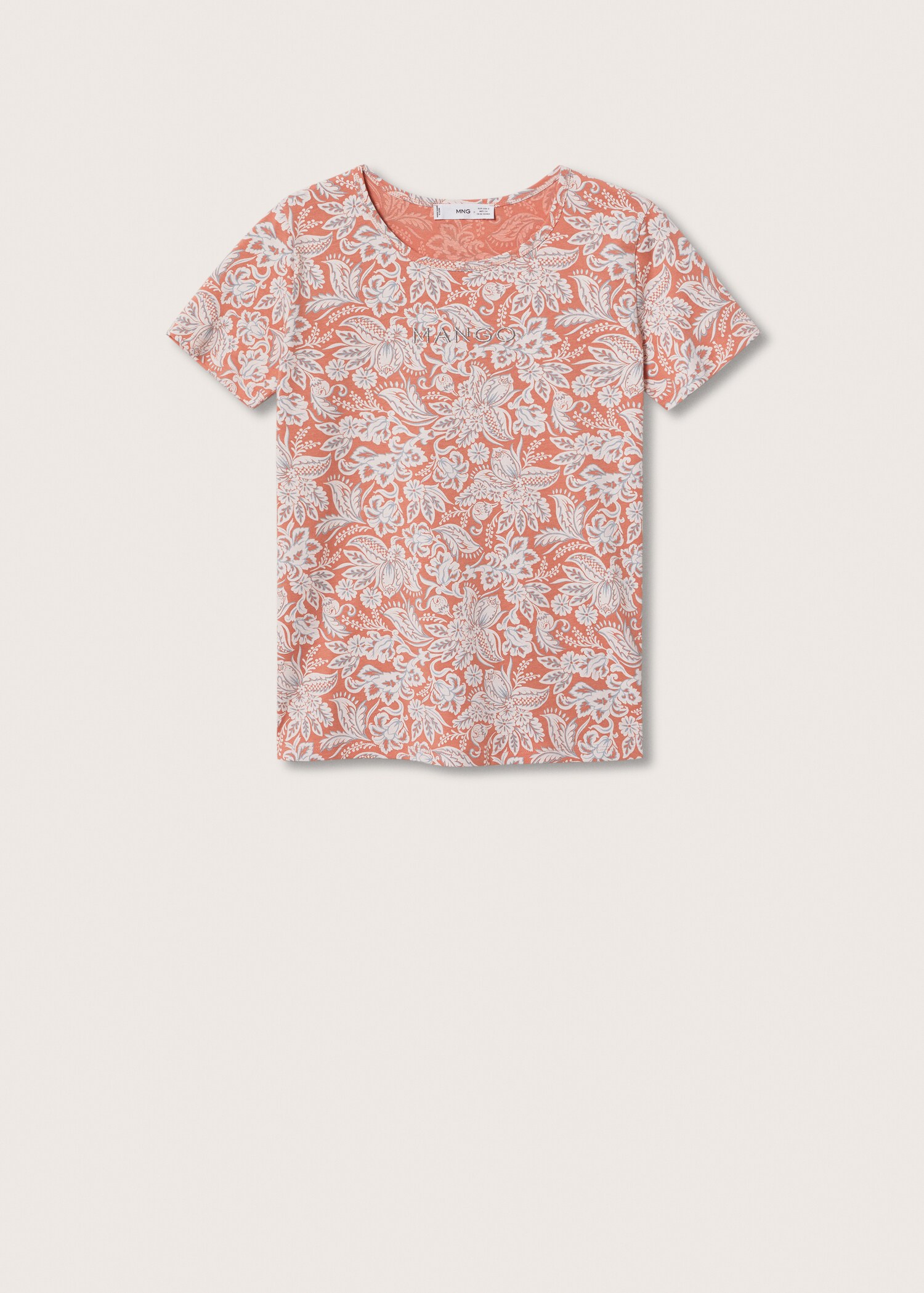 Bedrukt T-shirt met geborduurd logo - Artikel zonder model