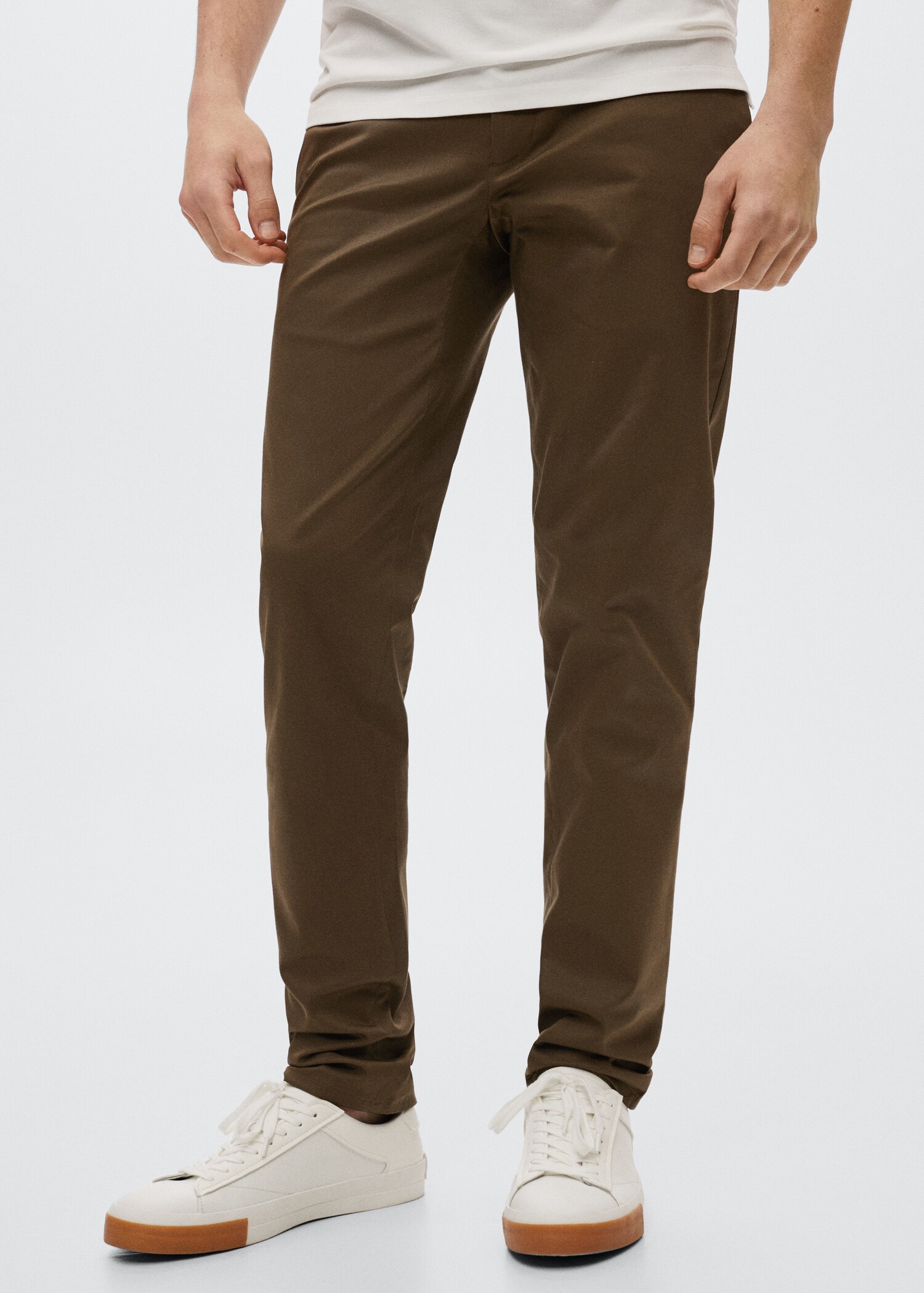 Slim fit chino trousers - Medium plane