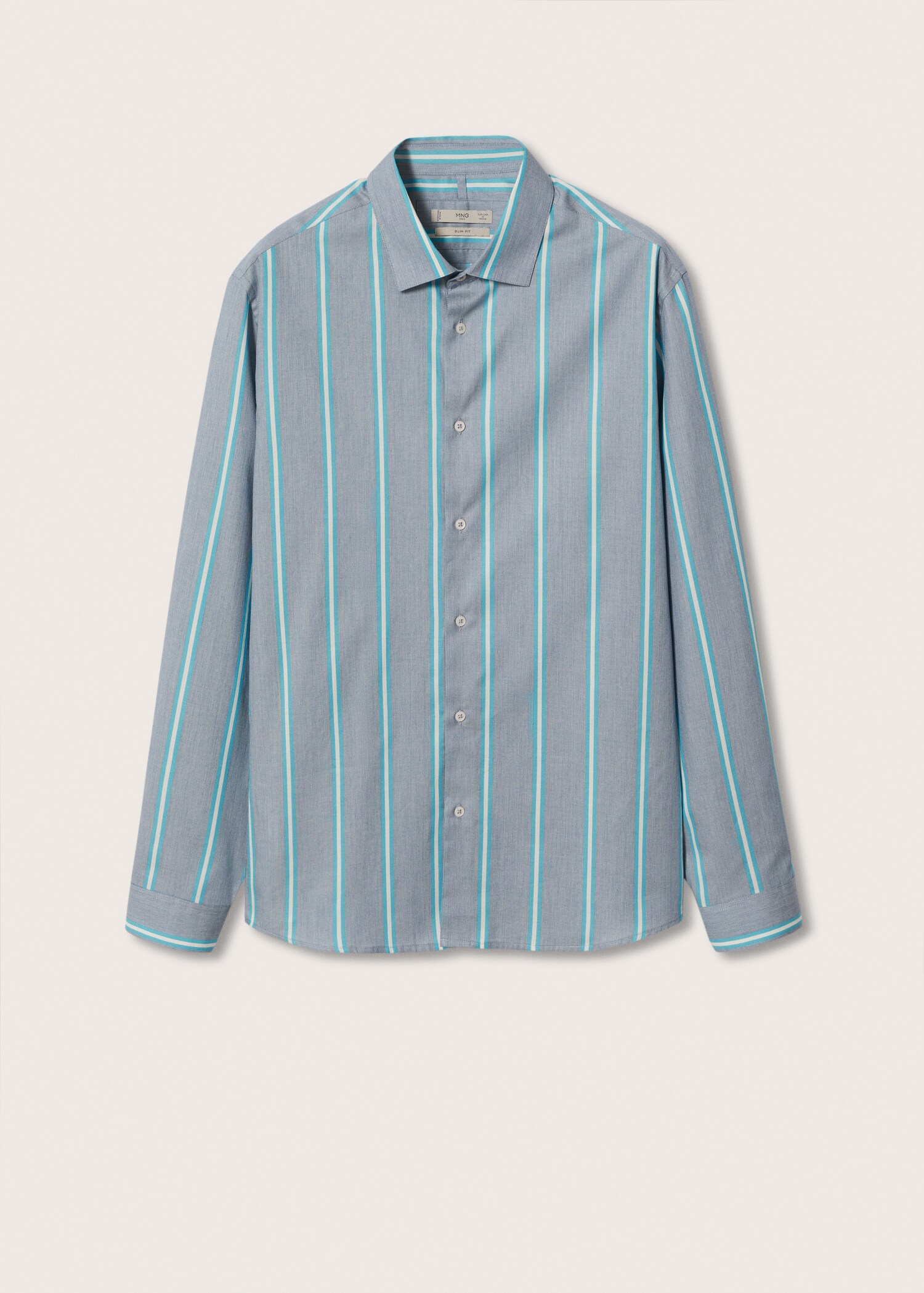 Slim fit striped cotton shirt - Article without model