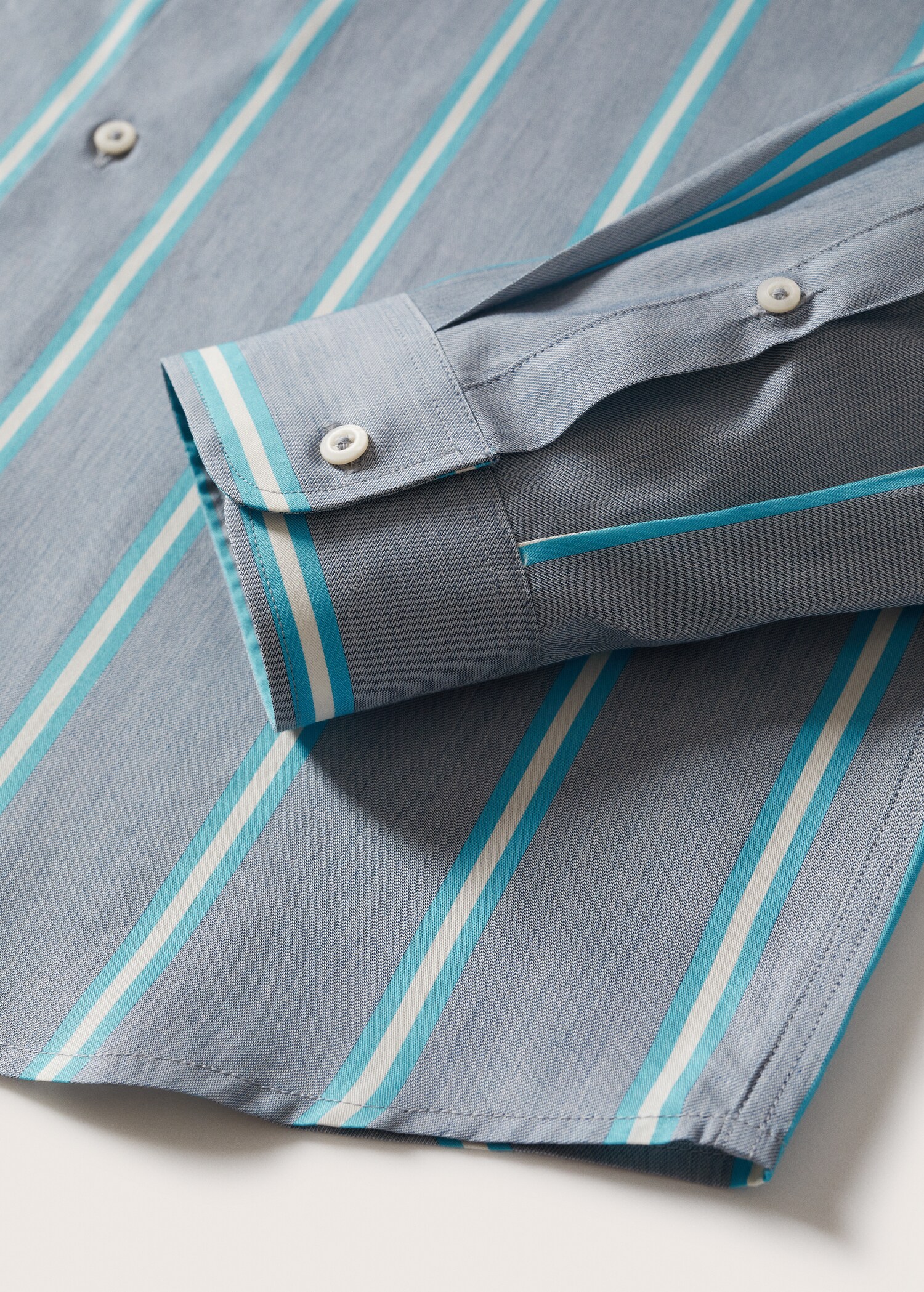 Slim fit striped cotton shirt - Details of the article 7