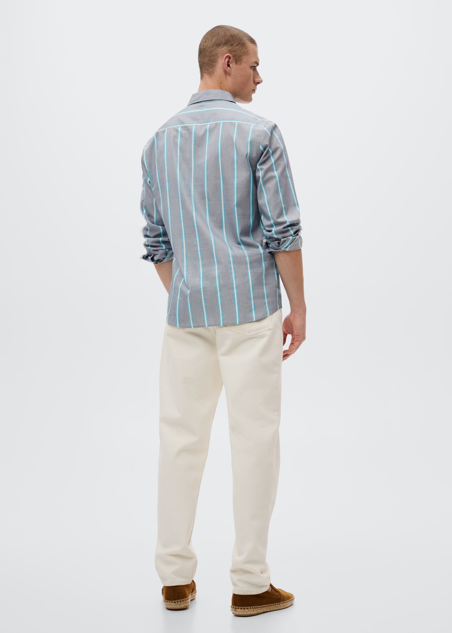 Slim fit striped cotton shirt - Reverse of the article