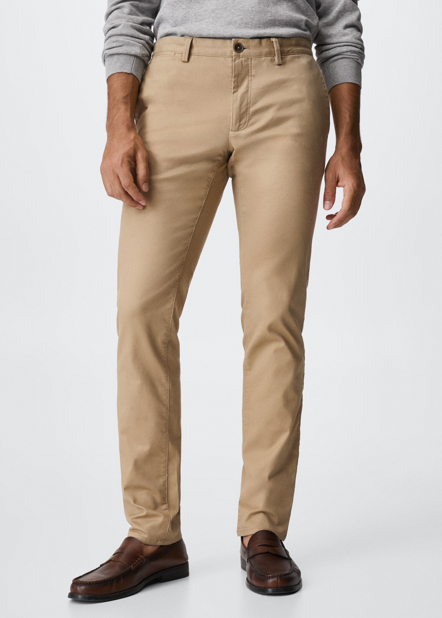 Slim fit serge chino trousers - Medium plane