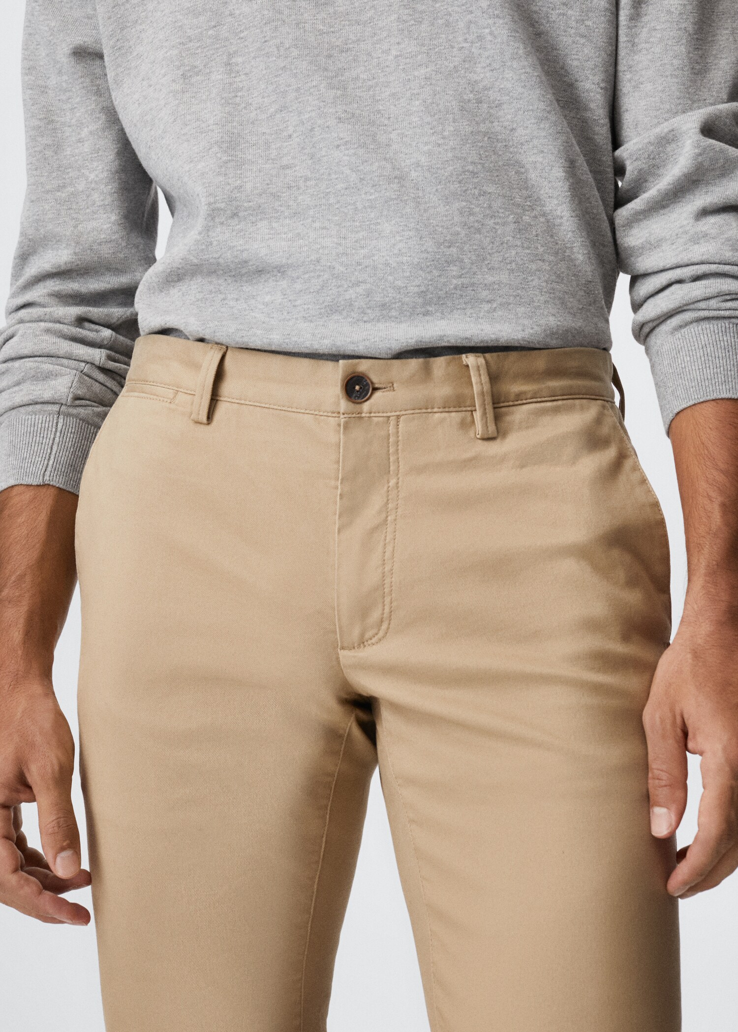 Slim fit serge chino trousers - Details of the article 1
