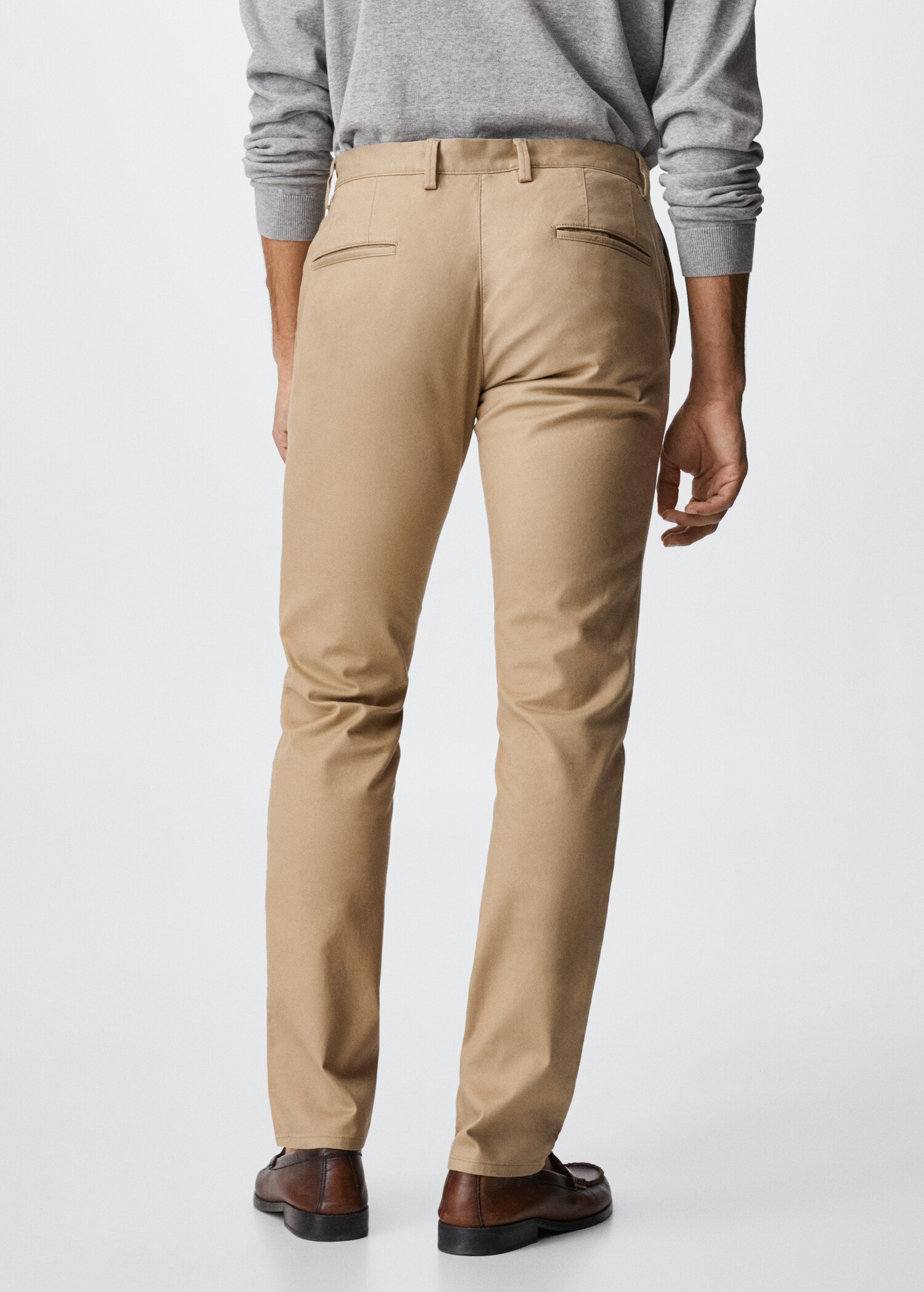 Slim fit serge chino trousers - Reverse of the article
