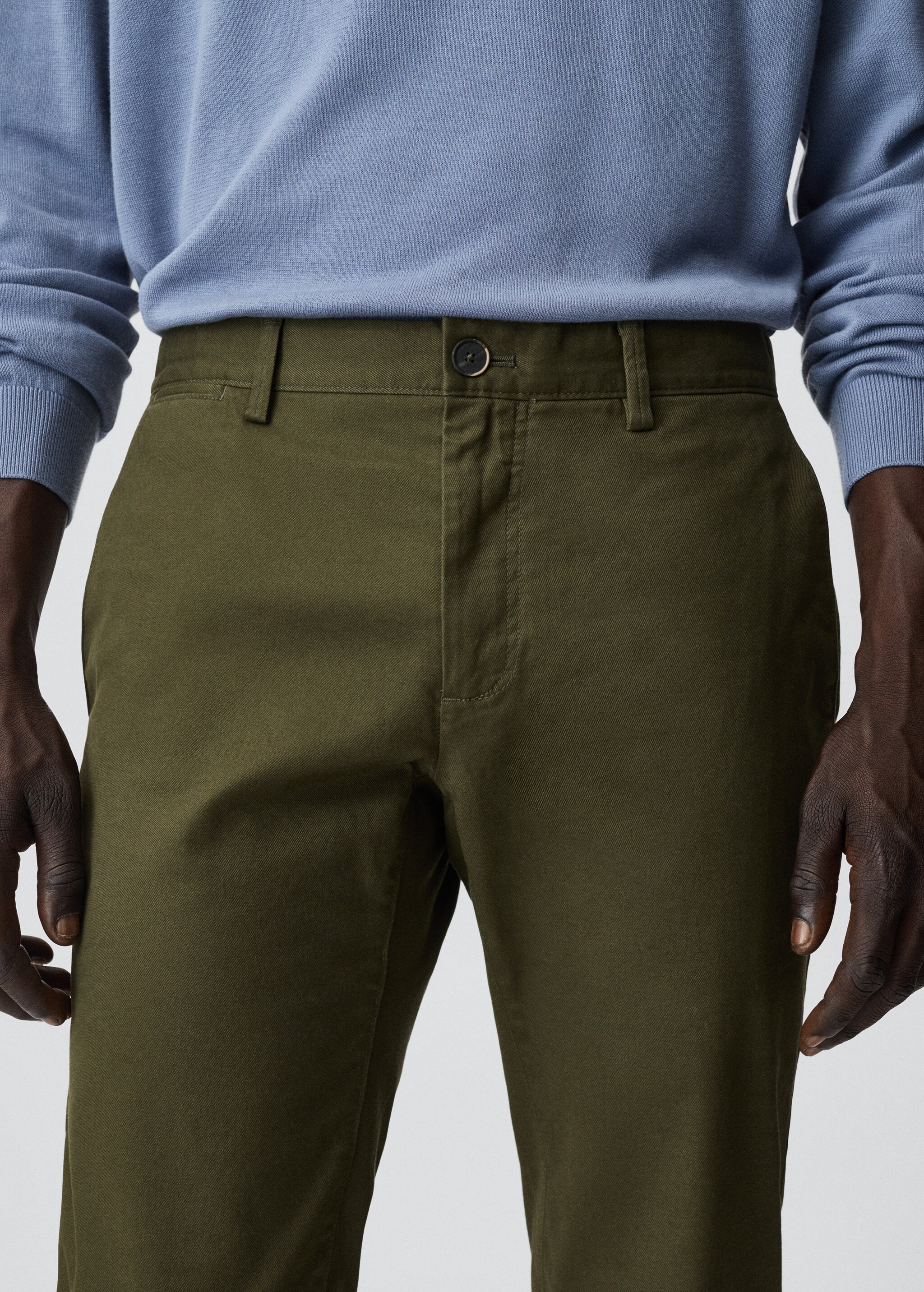 Slim fit serge chino trousers - Details of the article 1