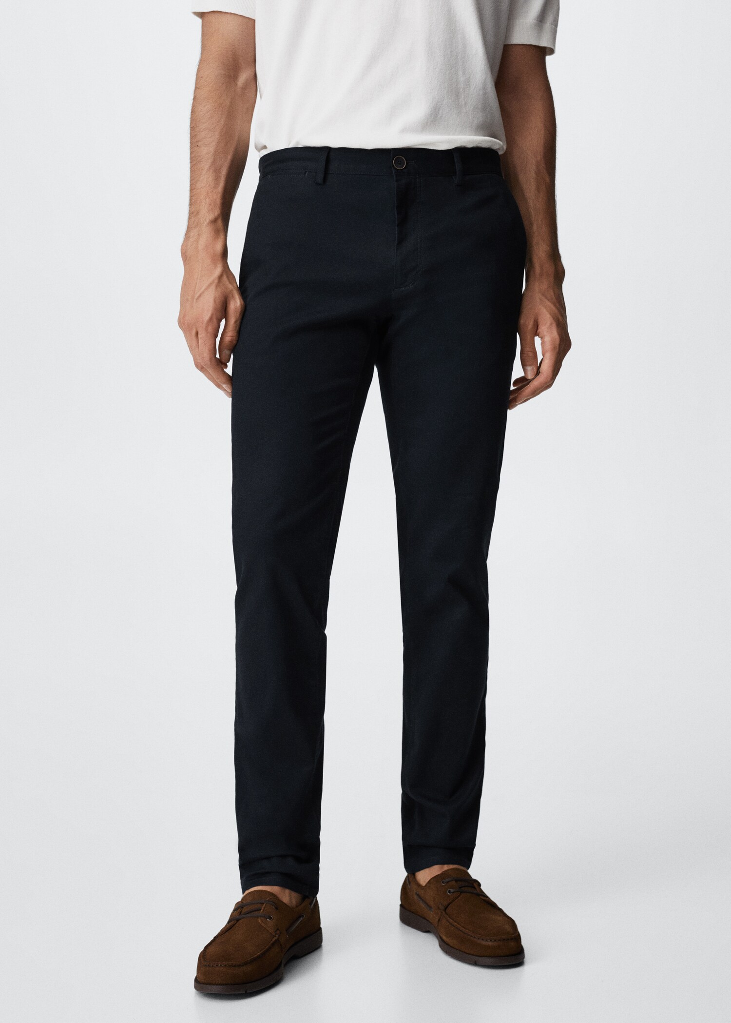 Slim fit serge chino trousers - Medium plane