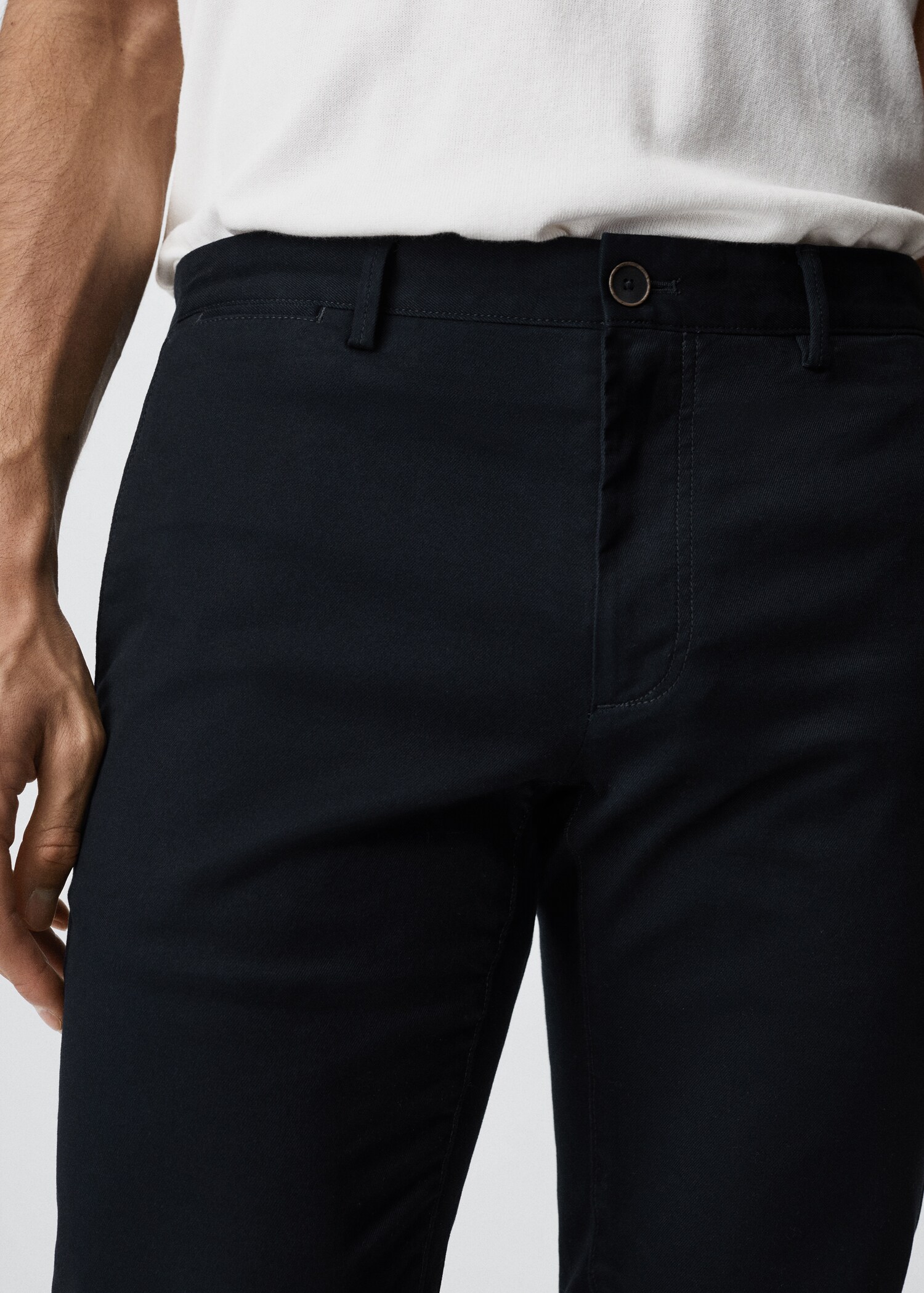 Slim fit serge chino trousers - Details of the article 1