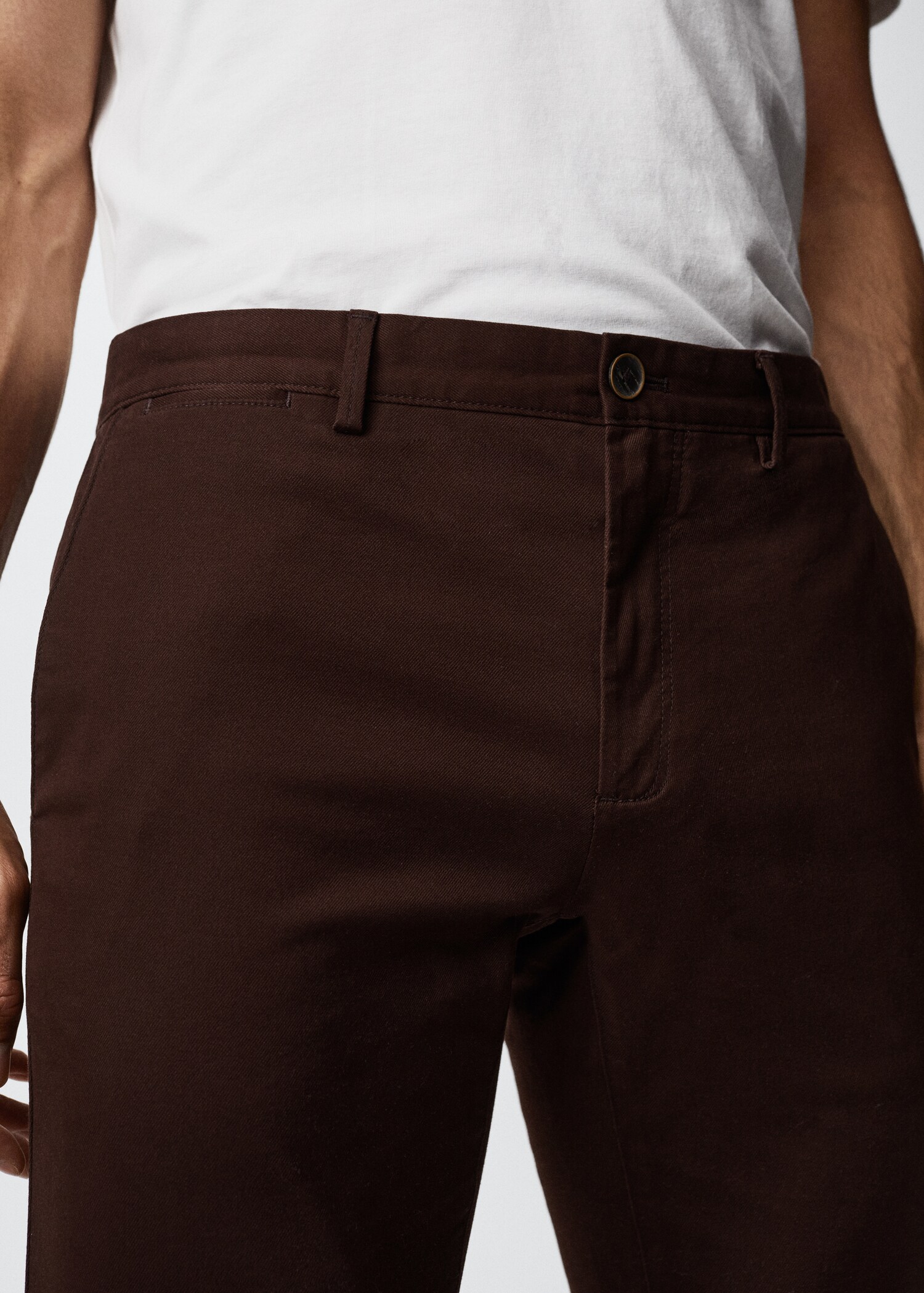 Slim fit serge chino trousers - Details of the article 1