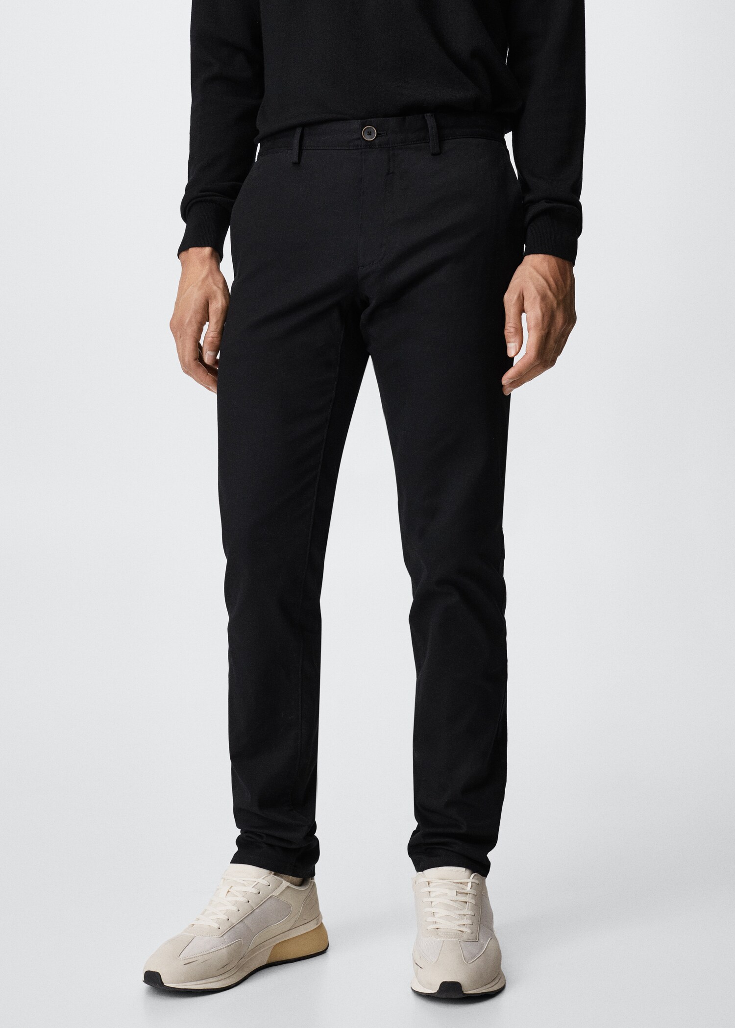 Slim fit serge chino trousers - Medium plane