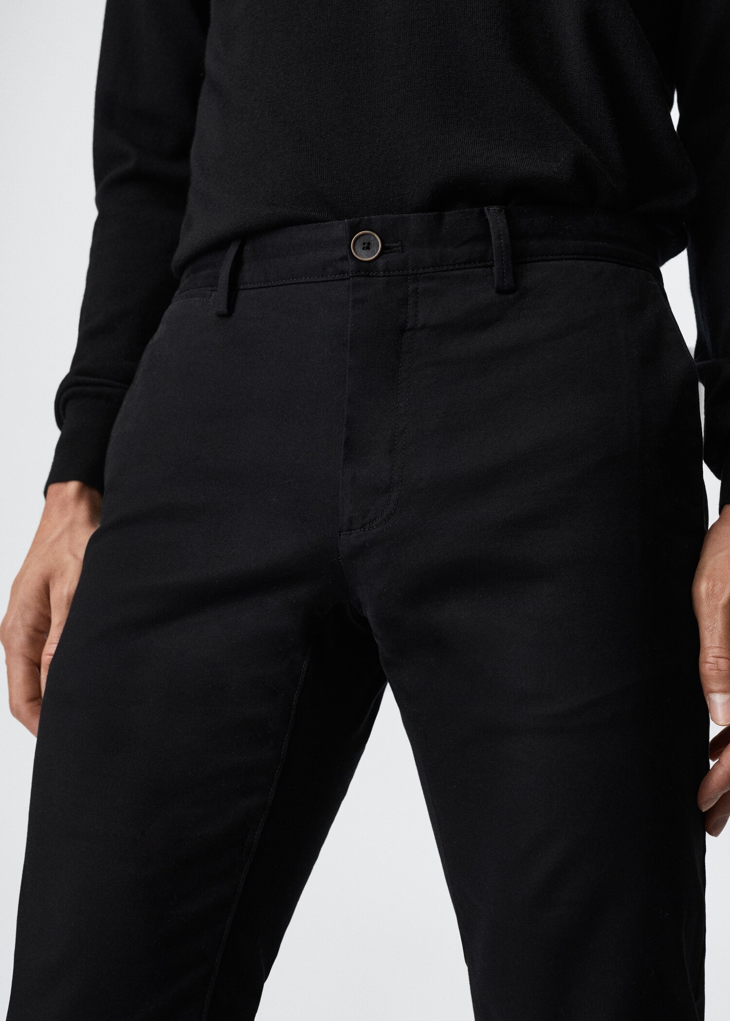 Slim fit serge chino trousers - Details of the article 1