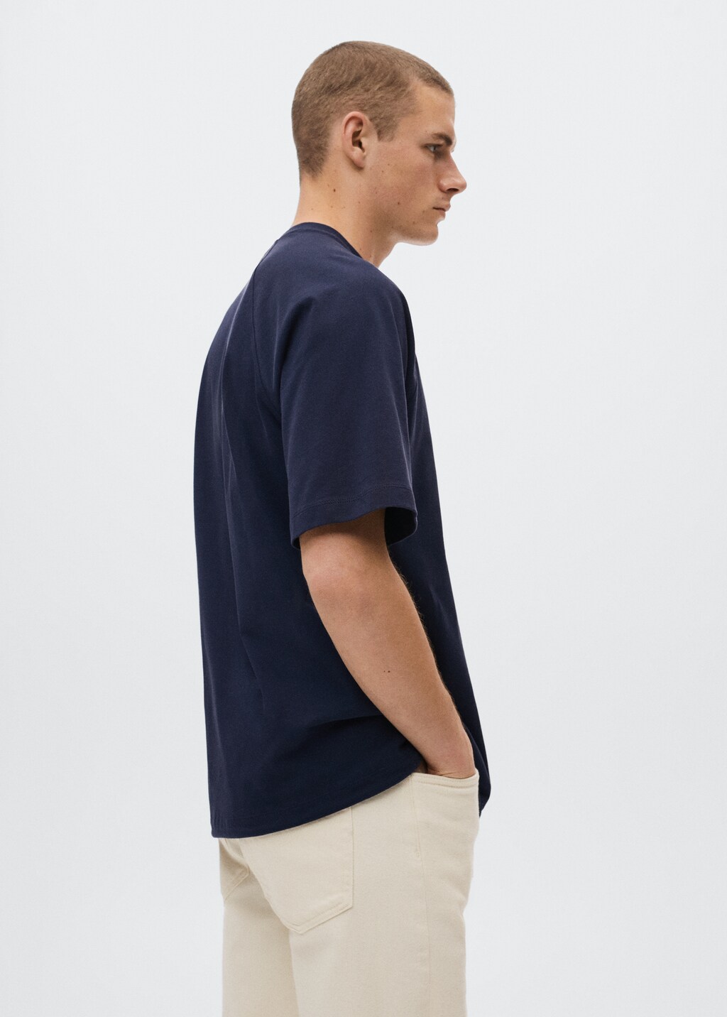 Drawstring cotton t-shirt - Man | MANGO OUTLET United Kingdom