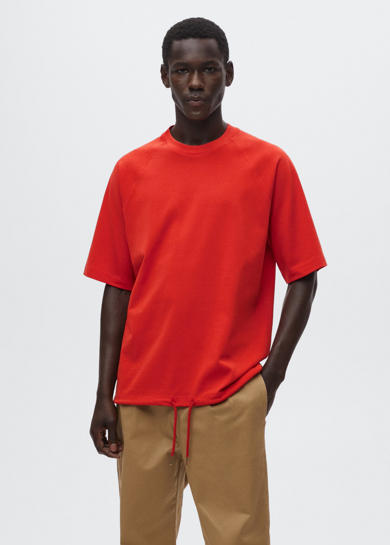 Drawstring cotton t-shirt - Medium plane