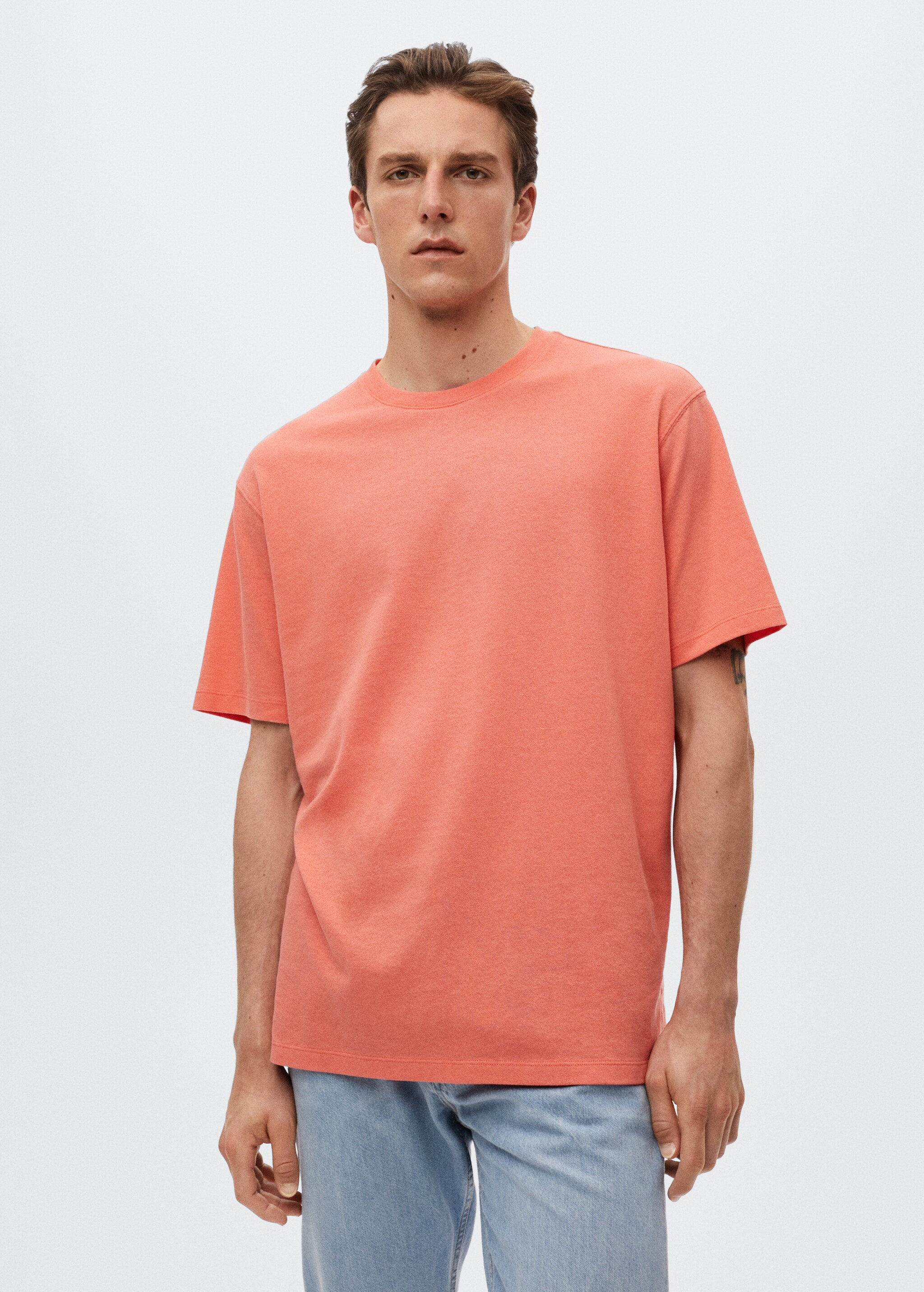 Camiseta algodón lino - Plano medio