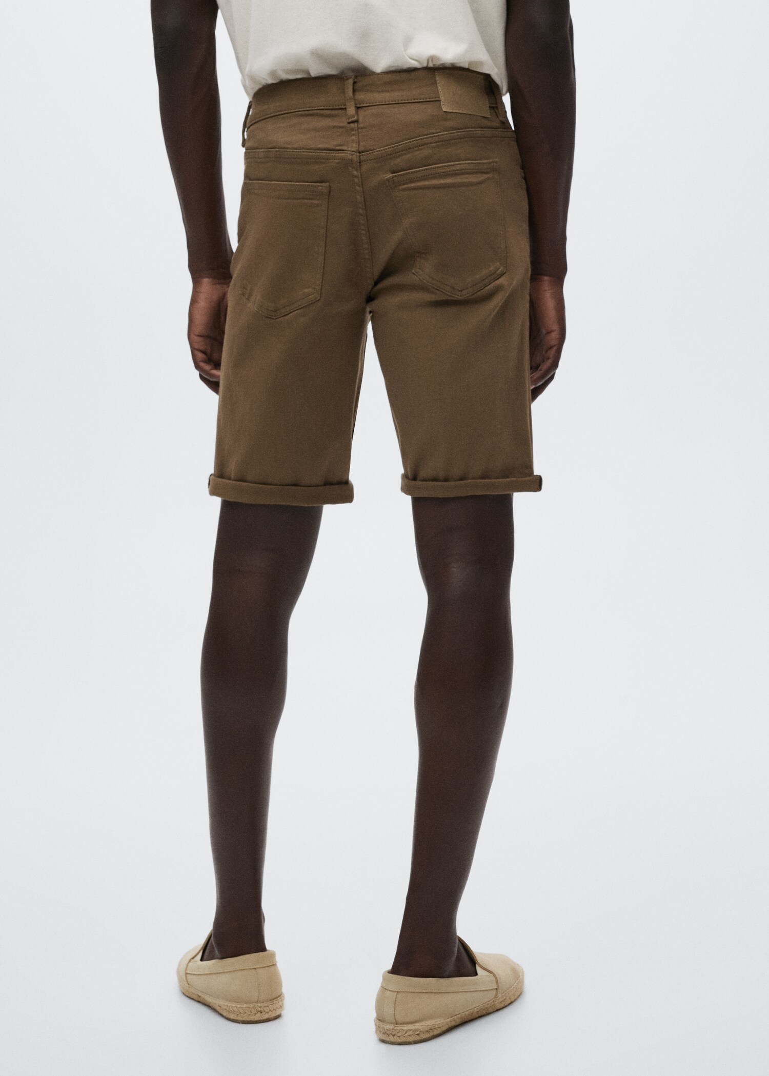 Stretch cotton denim shorts - Reverse of the article
