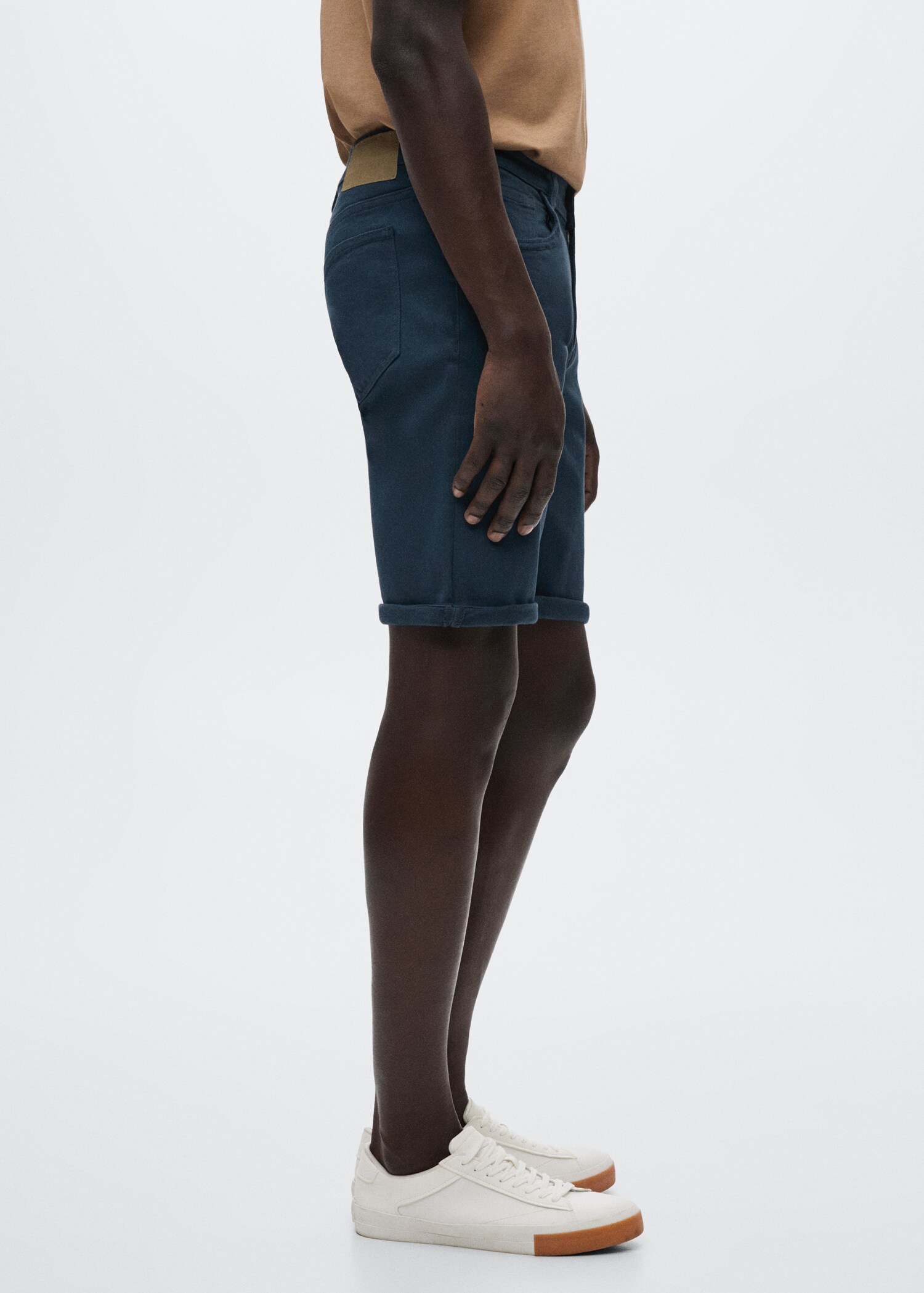 Stretch cotton denim shorts - Details of the article 2