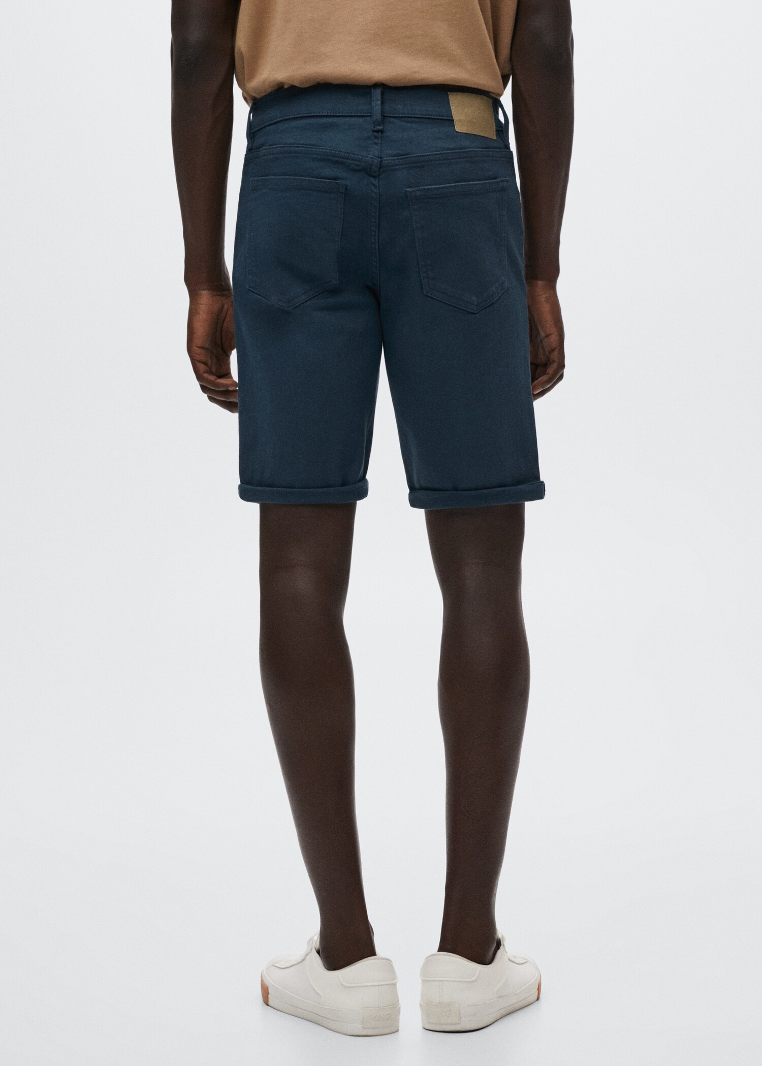 Stretch cotton denim shorts - Reverse of the article