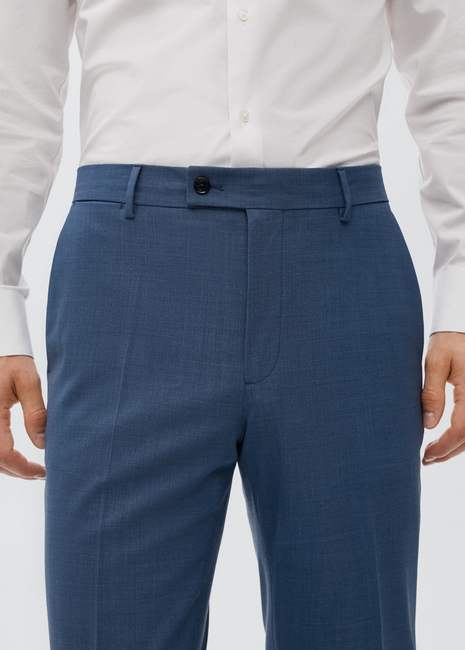 Slim fit wool suit trousers - Details of the article 1