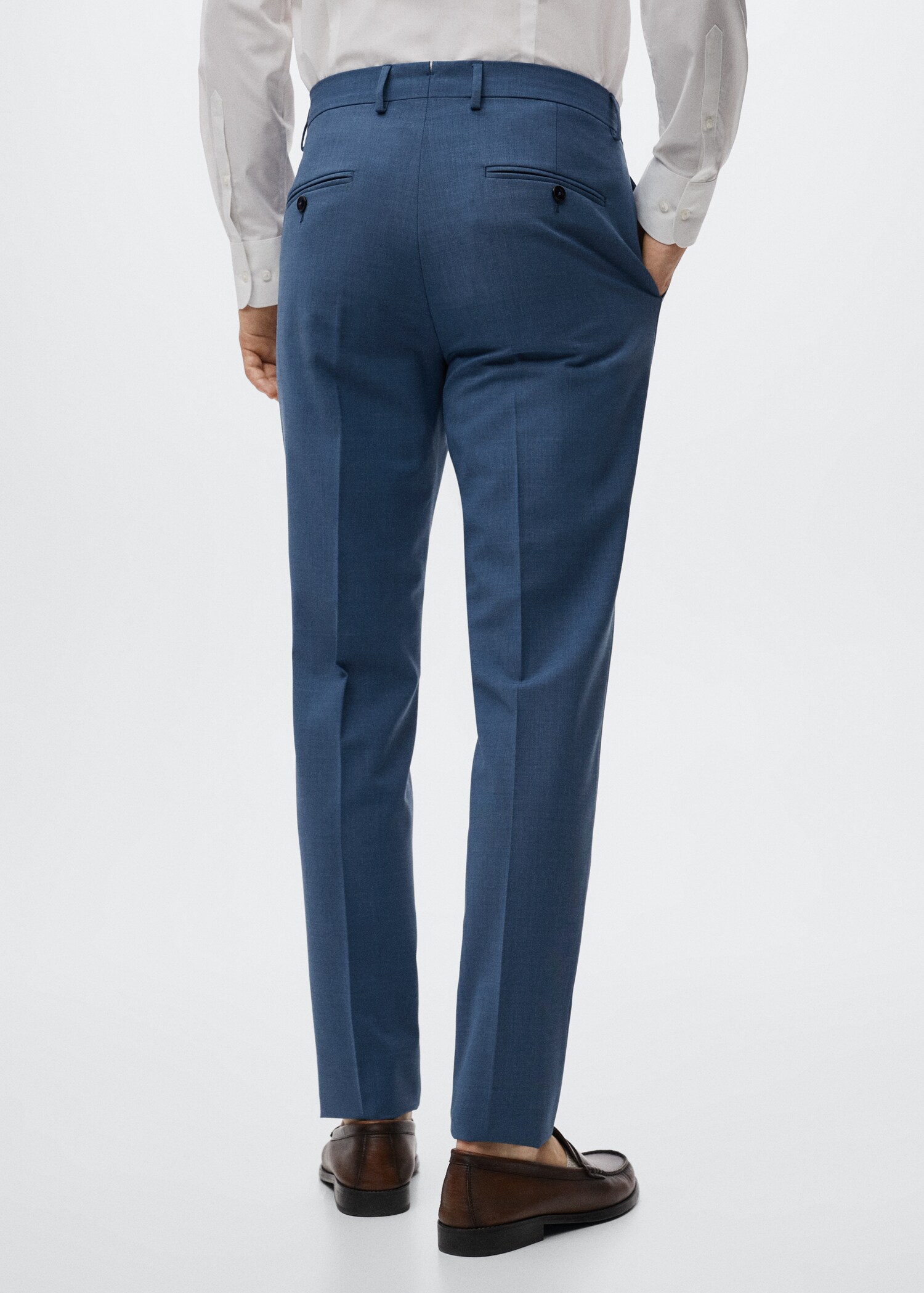 Slim fit wool suit trousers - Reverse of the article