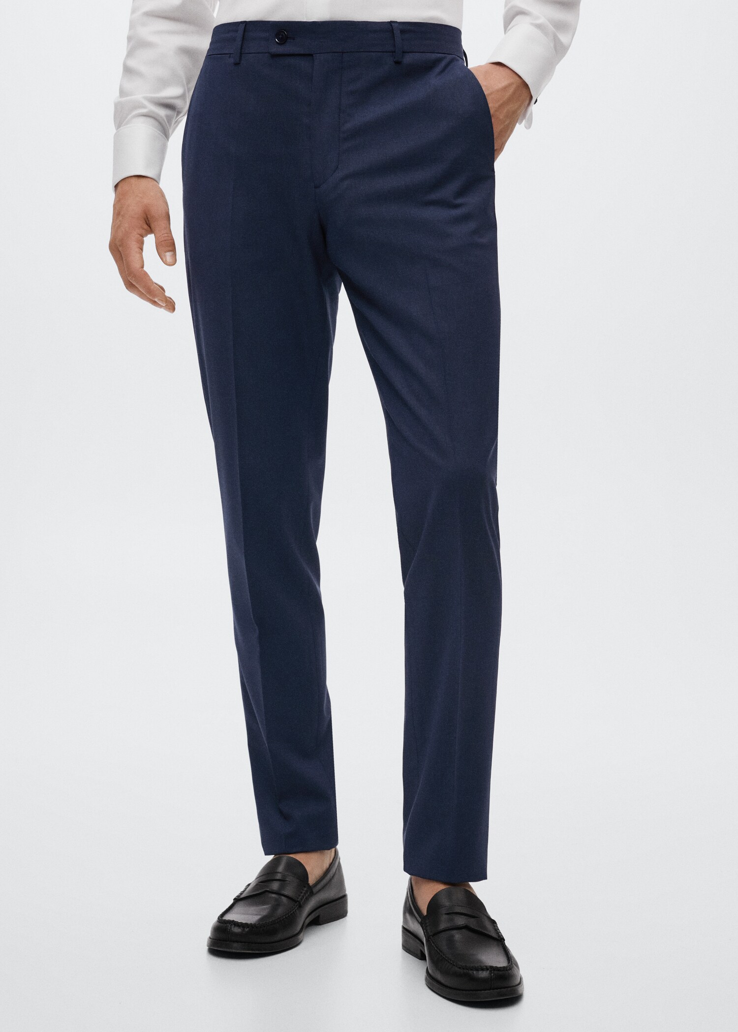 Slim fit wool suit trousers - Medium plane