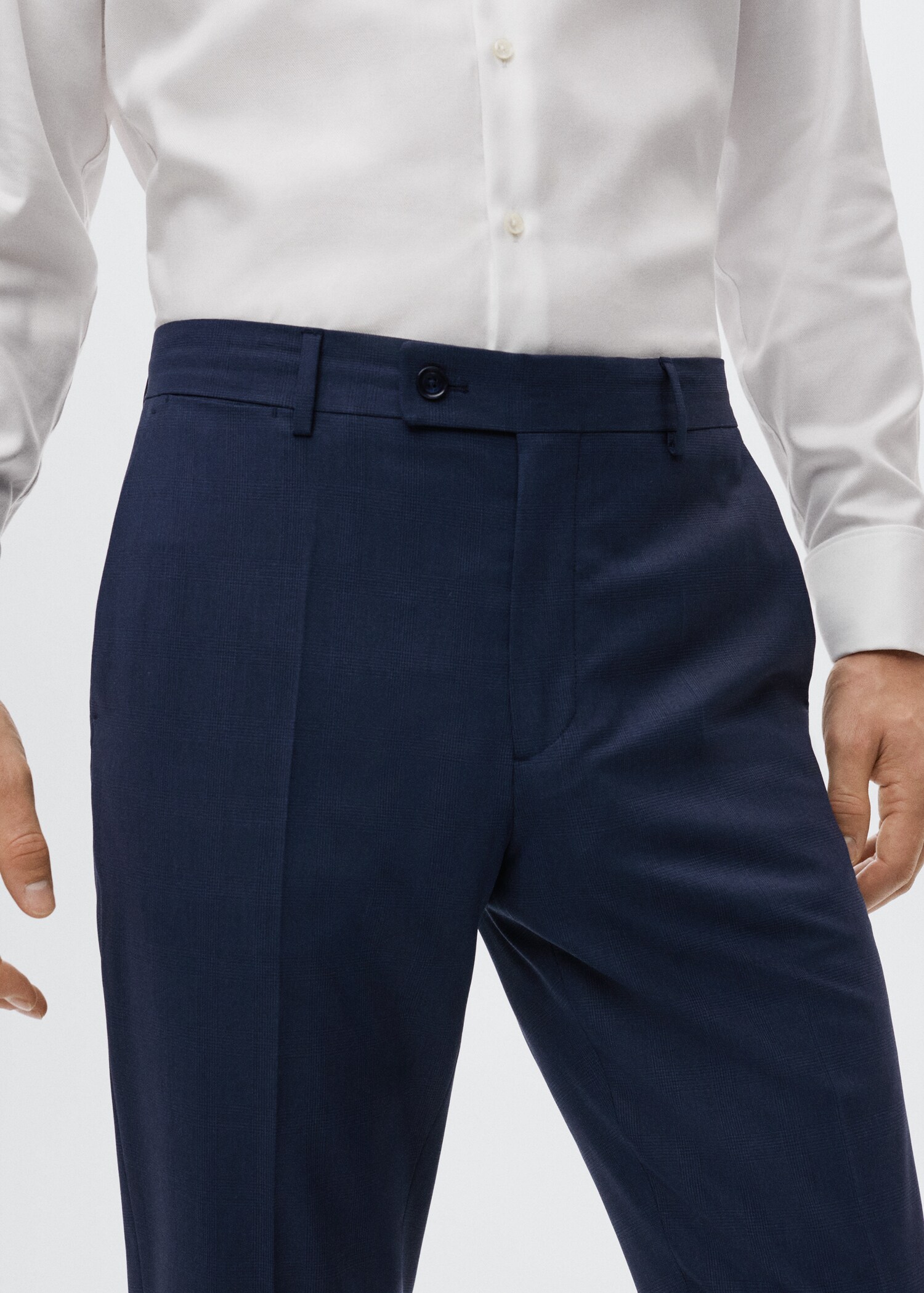 Slim fit wool suit trousers - Details of the article 1