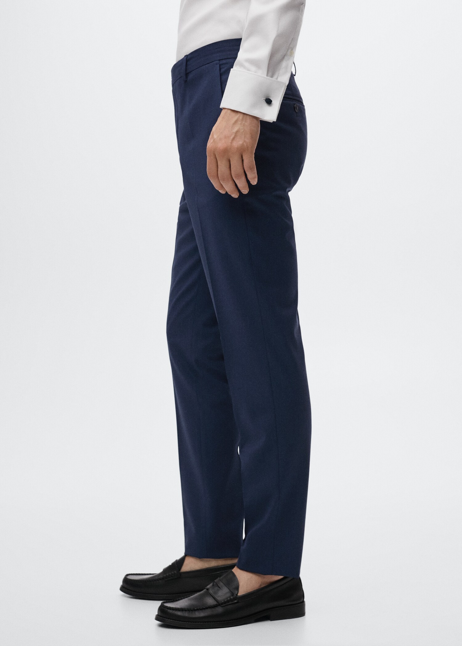 Slim fit wool suit trousers - Details of the article 2