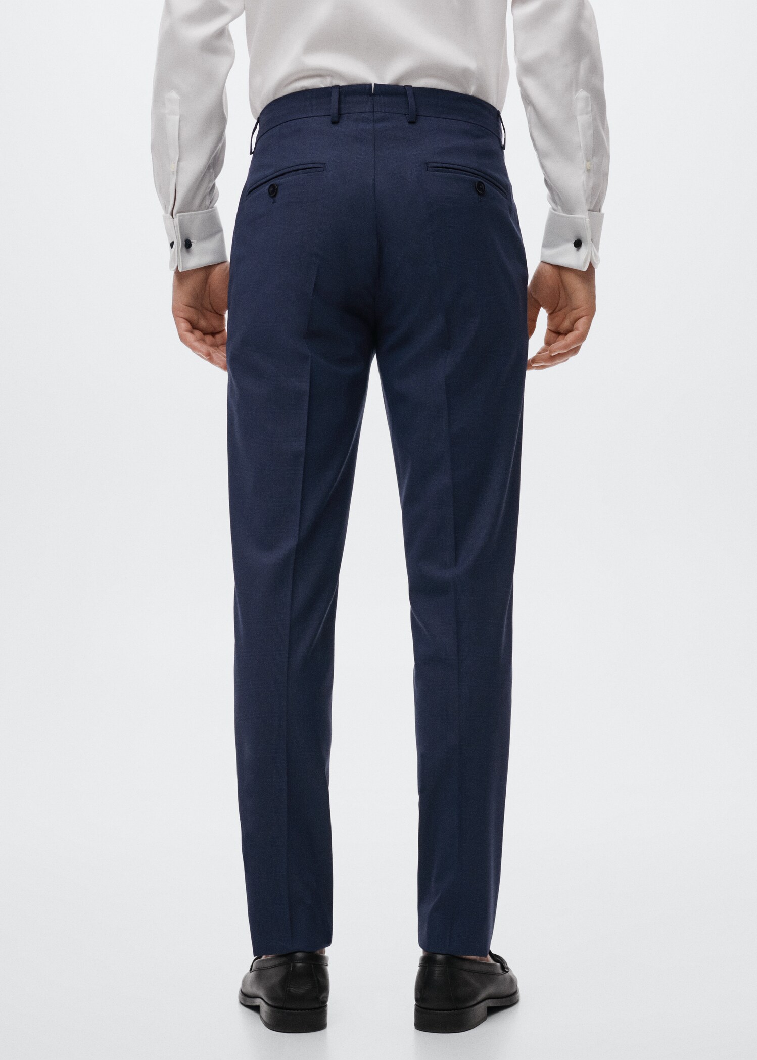 Slim fit wool suit trousers - Reverse of the article