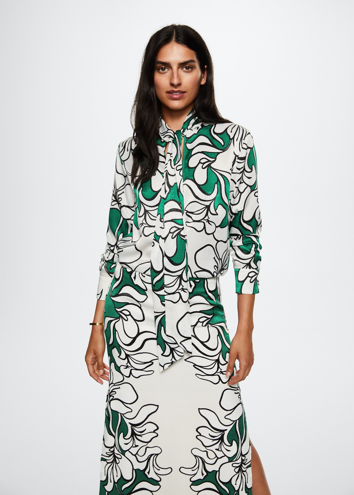 Printed satin skirt  - Details of the article 2
