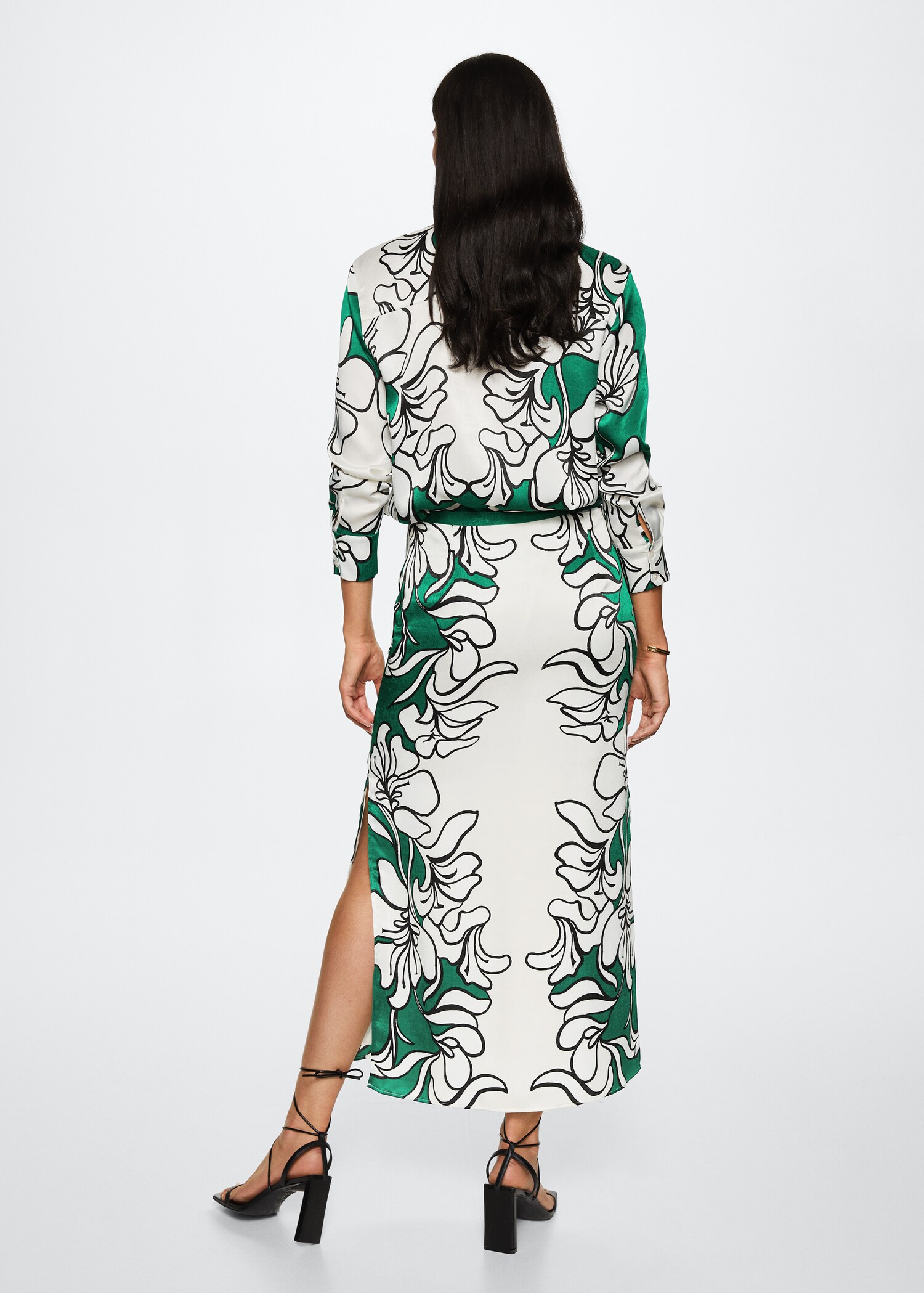 Printed satin skirt  - Reverse of the article