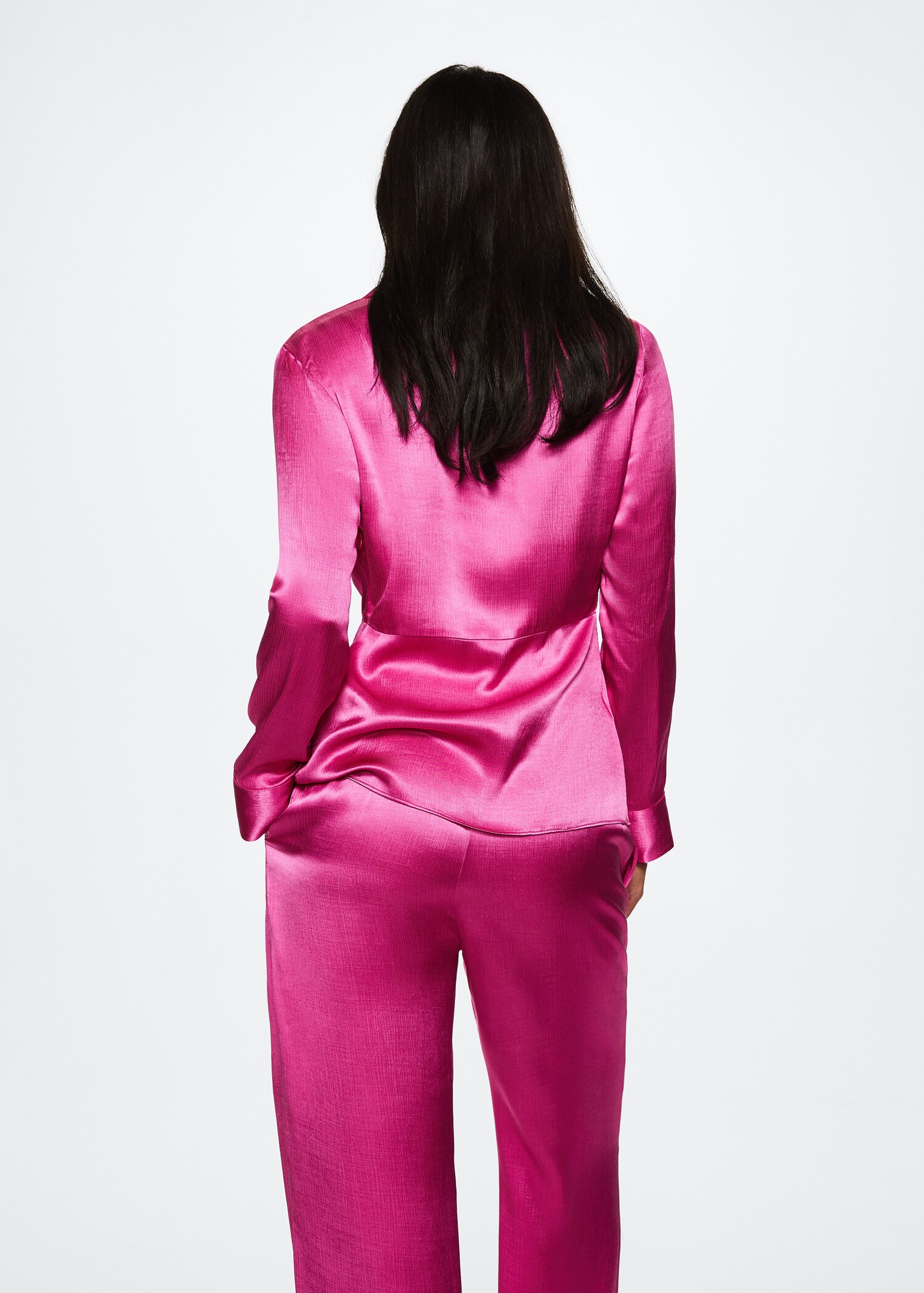 Blusa satinada botones - Reverso del artículo