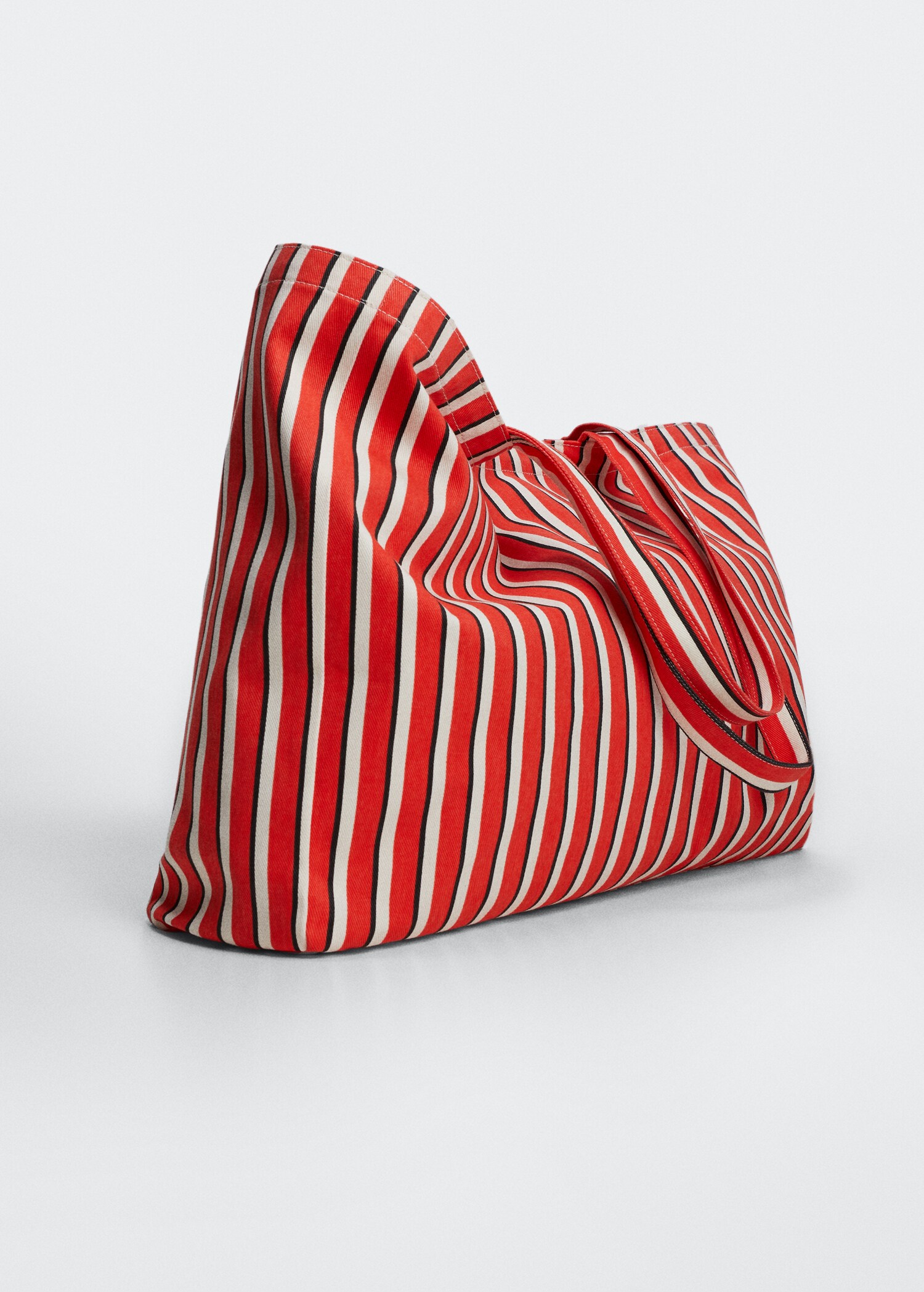 Shopper-Tasche mit Streifen - Mittlere Ansicht