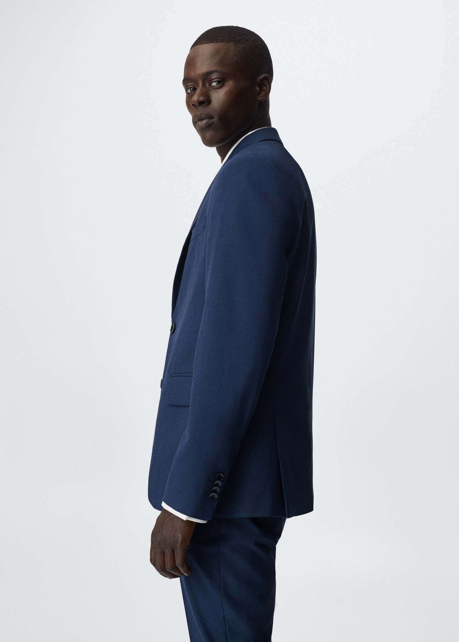Slim fit microstructure suit blazer - Details of the article 2