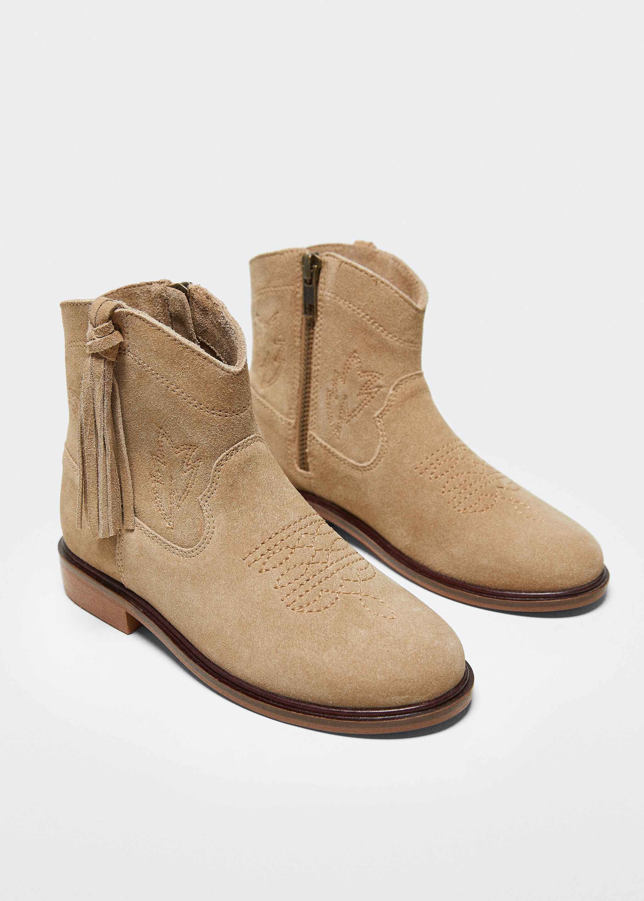 Fringed leather boots - Medium plane