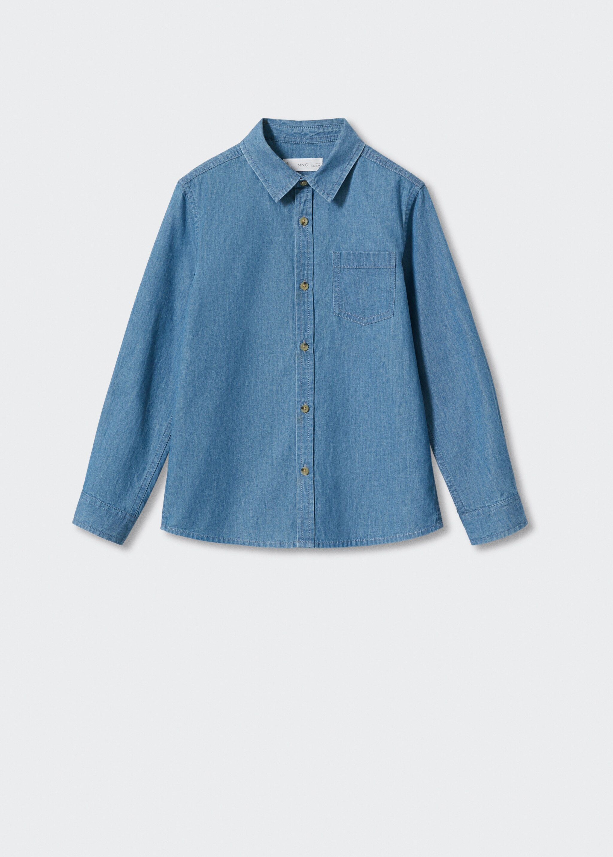 Regular-fit denim shirt with chest pocket - Article without model