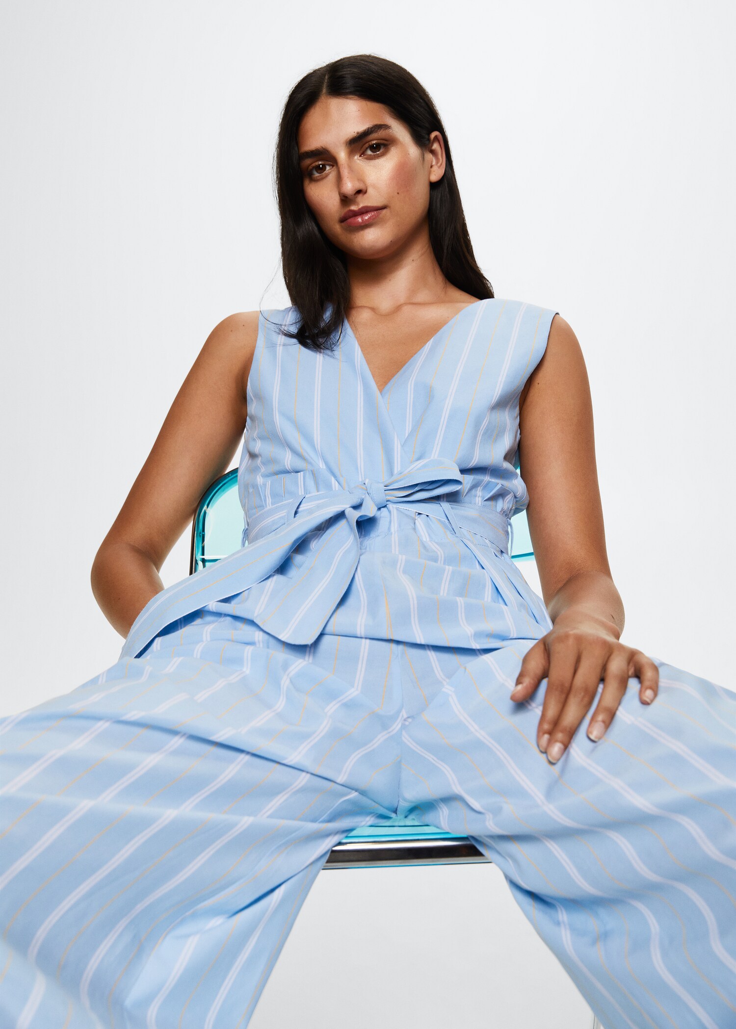Gestreifter Baumwoll-Jumpsuit - Detail des Artikels 1