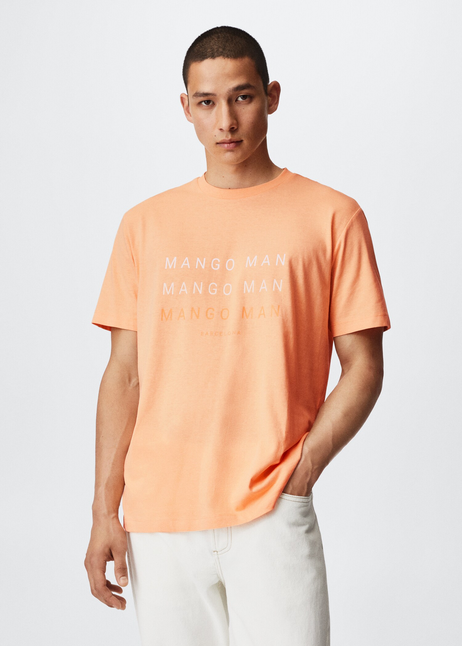 Bedrucktes T-Shirt mit Logo - Mittlere Ansicht