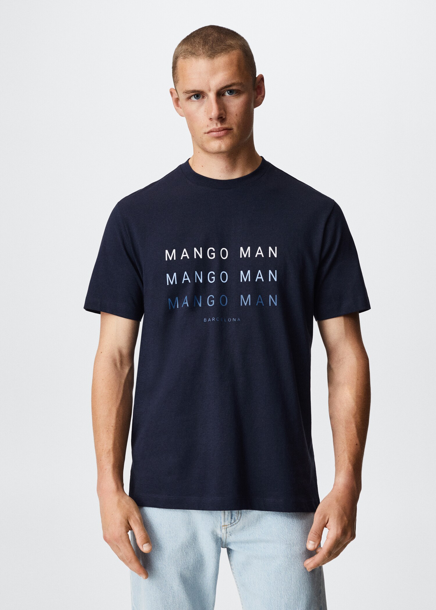 Bedrucktes T-Shirt mit Logo - Mittlere Ansicht