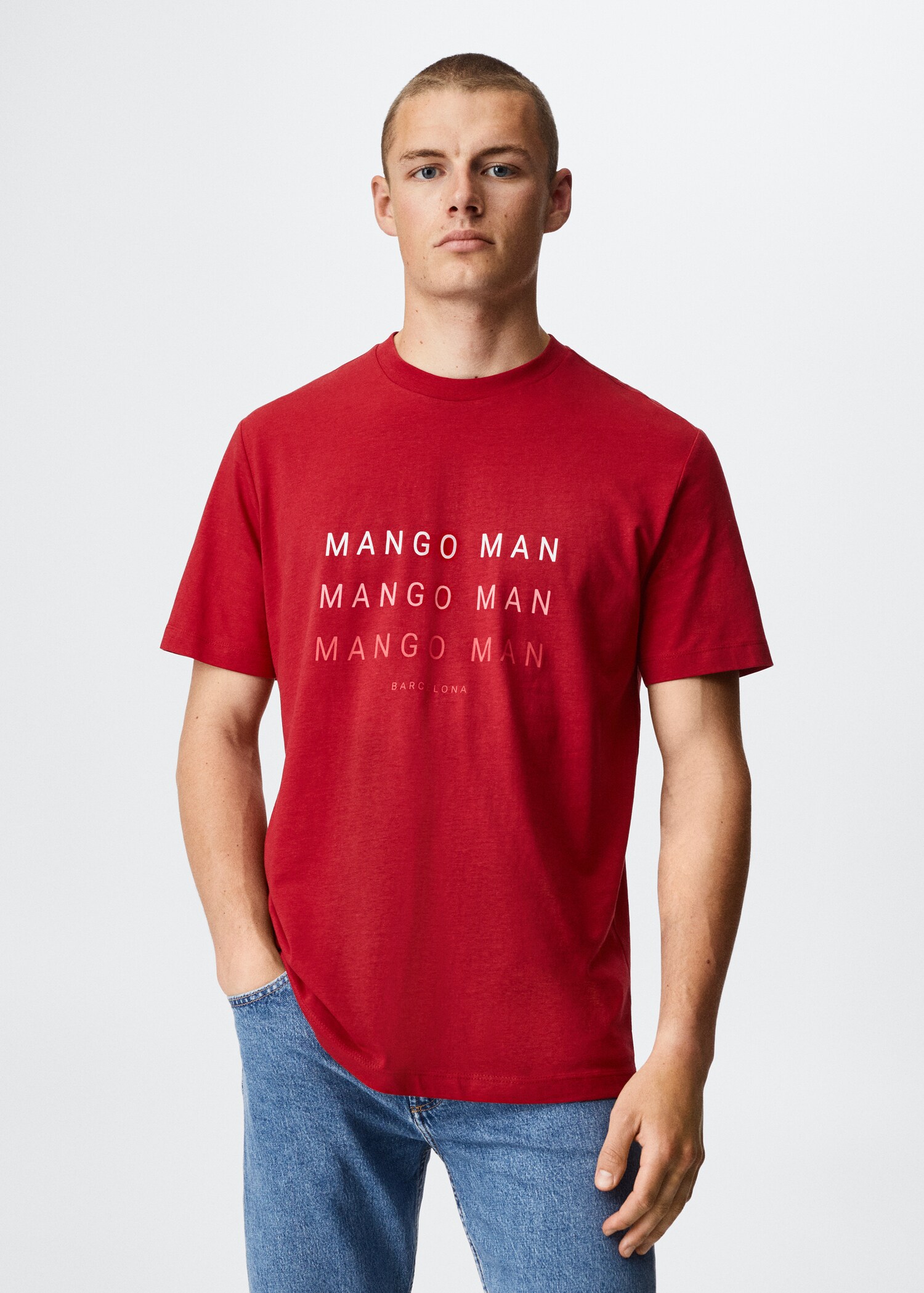 Bedrucktes T-Shirt mit Logo - Mittlere Ansicht