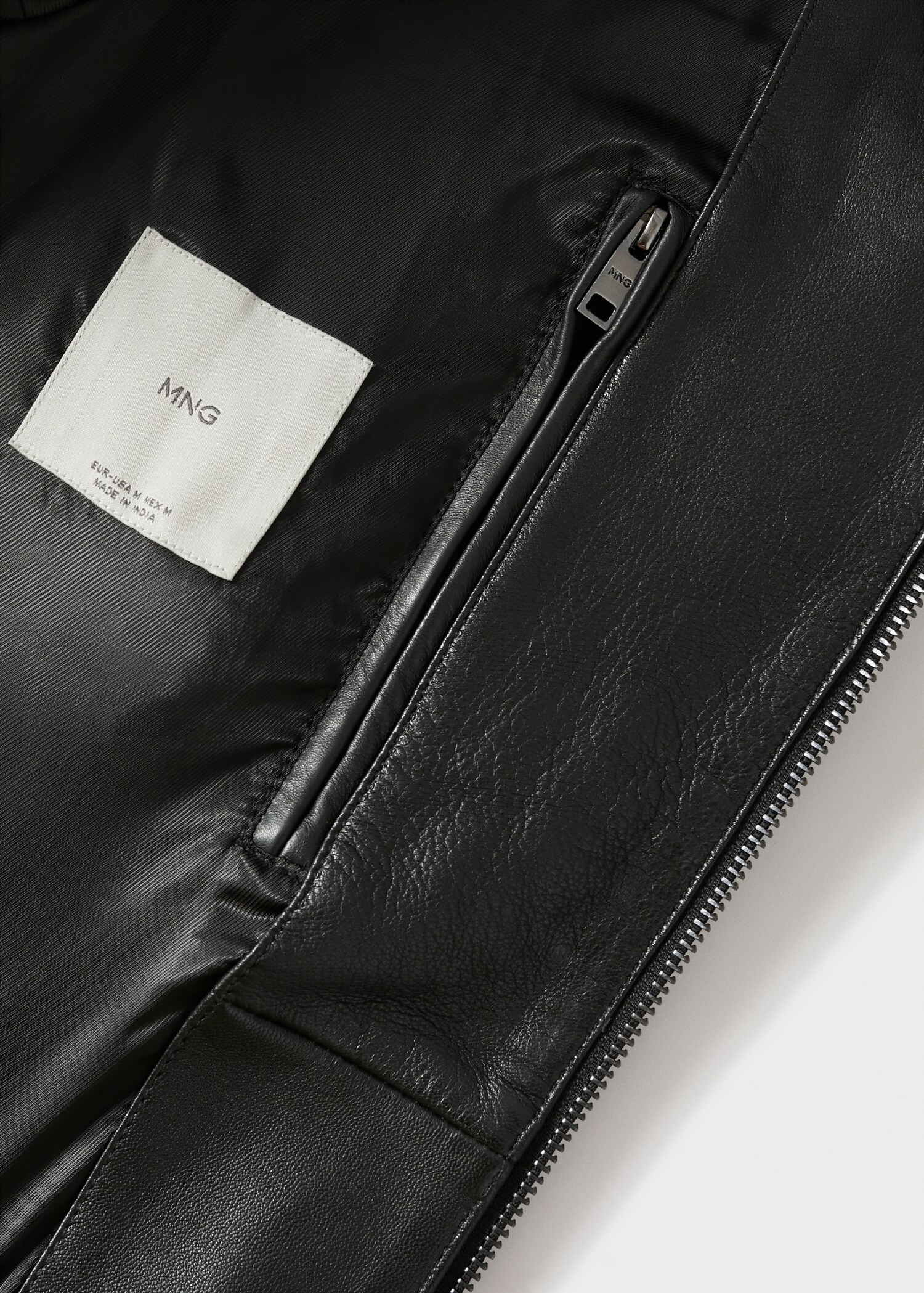 Leather biker jacket - Details of the article 8