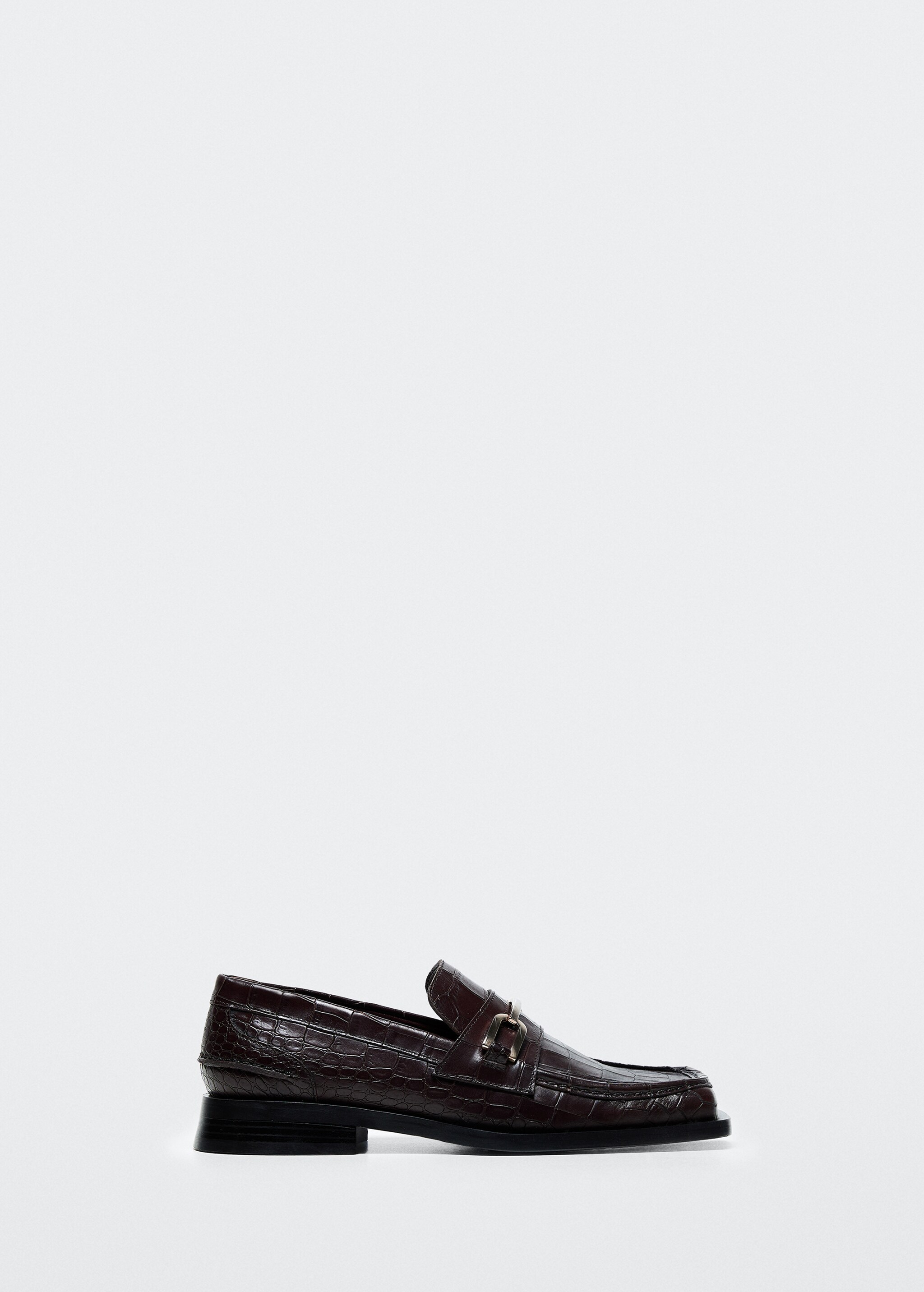 Square-toe leather loafers - Article without model