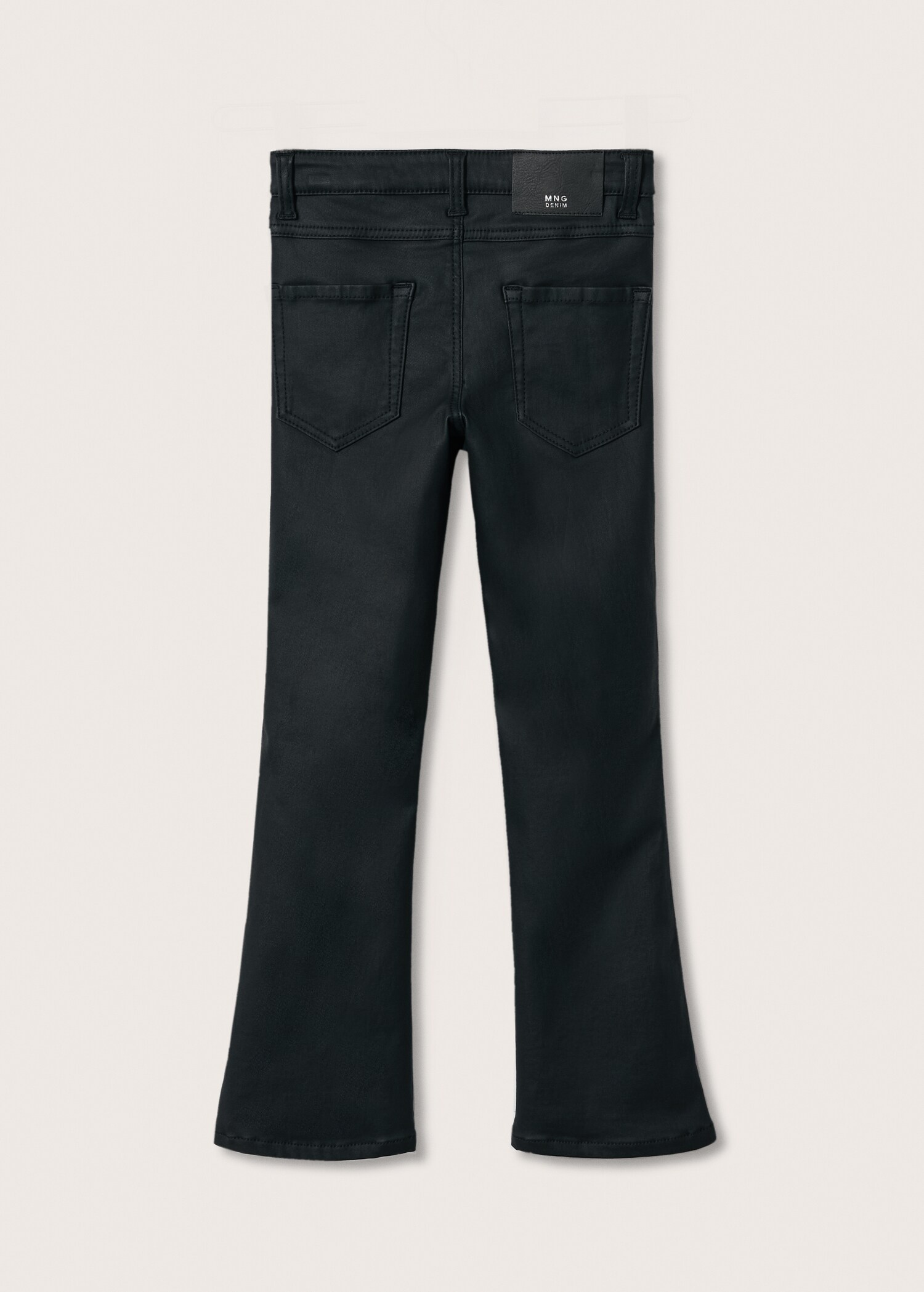 Coated flared trousers - Reverse of the article