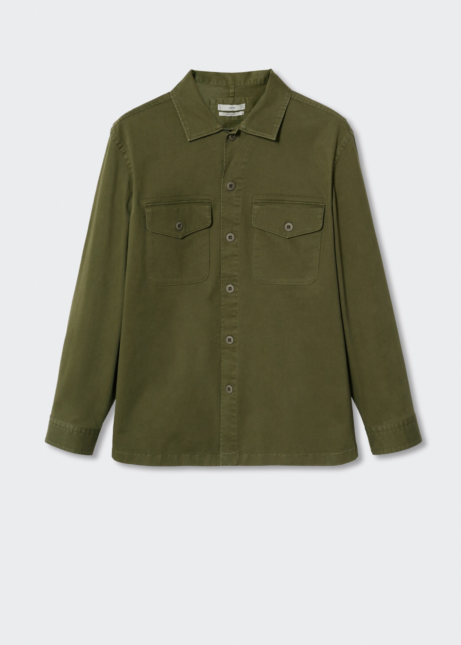 Chest-pocket cotton overshirt - Article without model