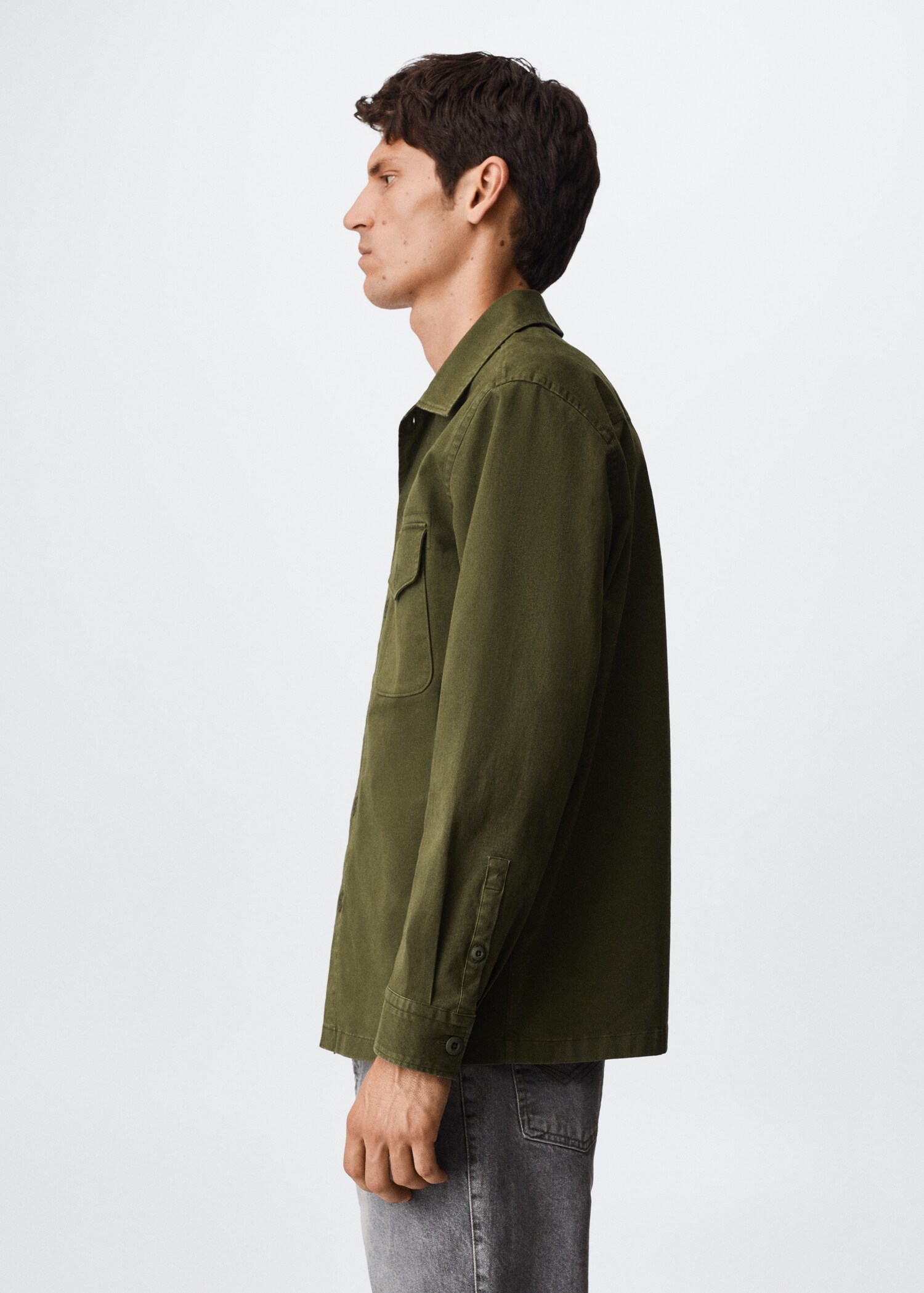 Chest-pocket cotton overshirt - Details of the article 2