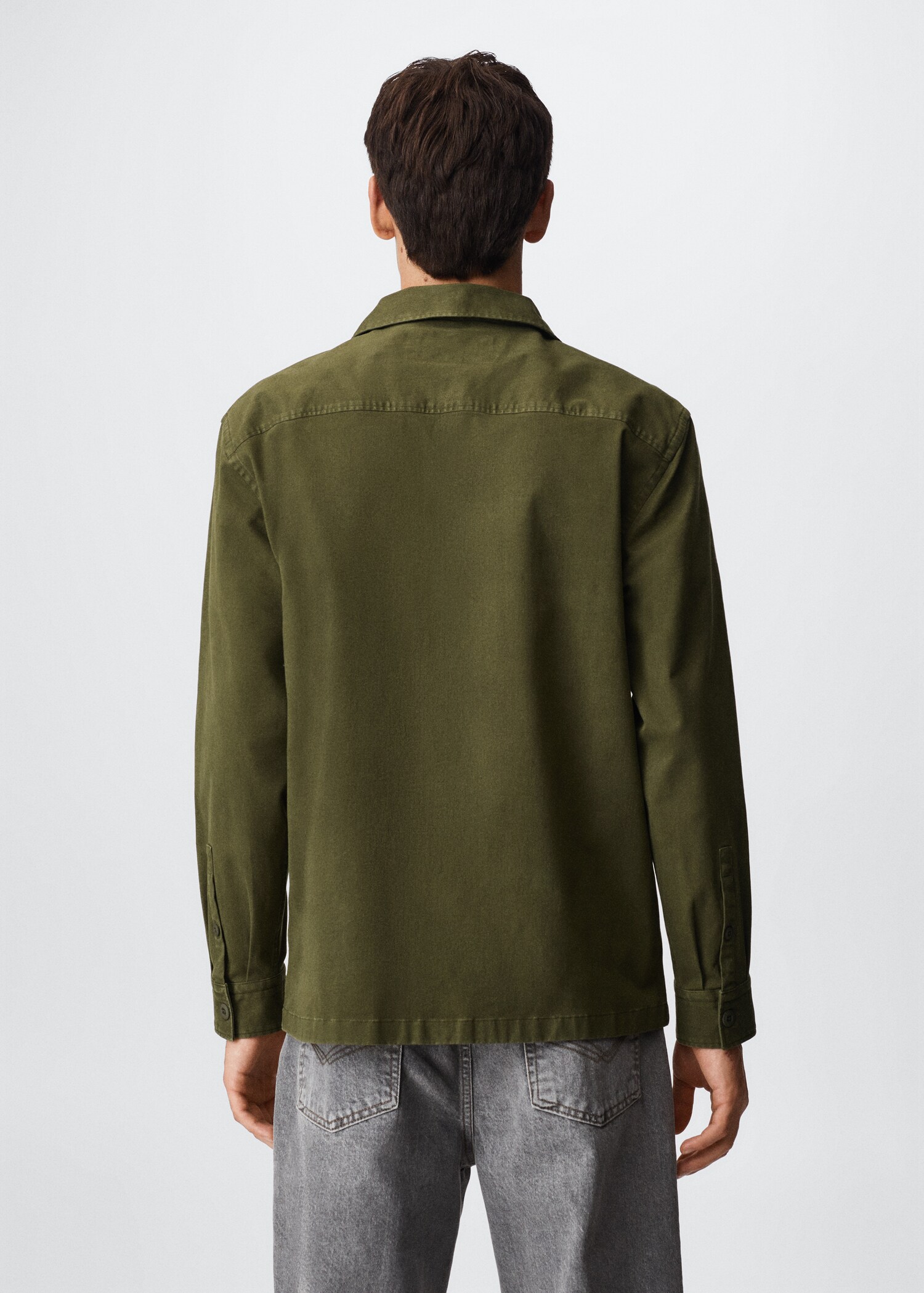 Chest-pocket cotton overshirt - Reverse of the article