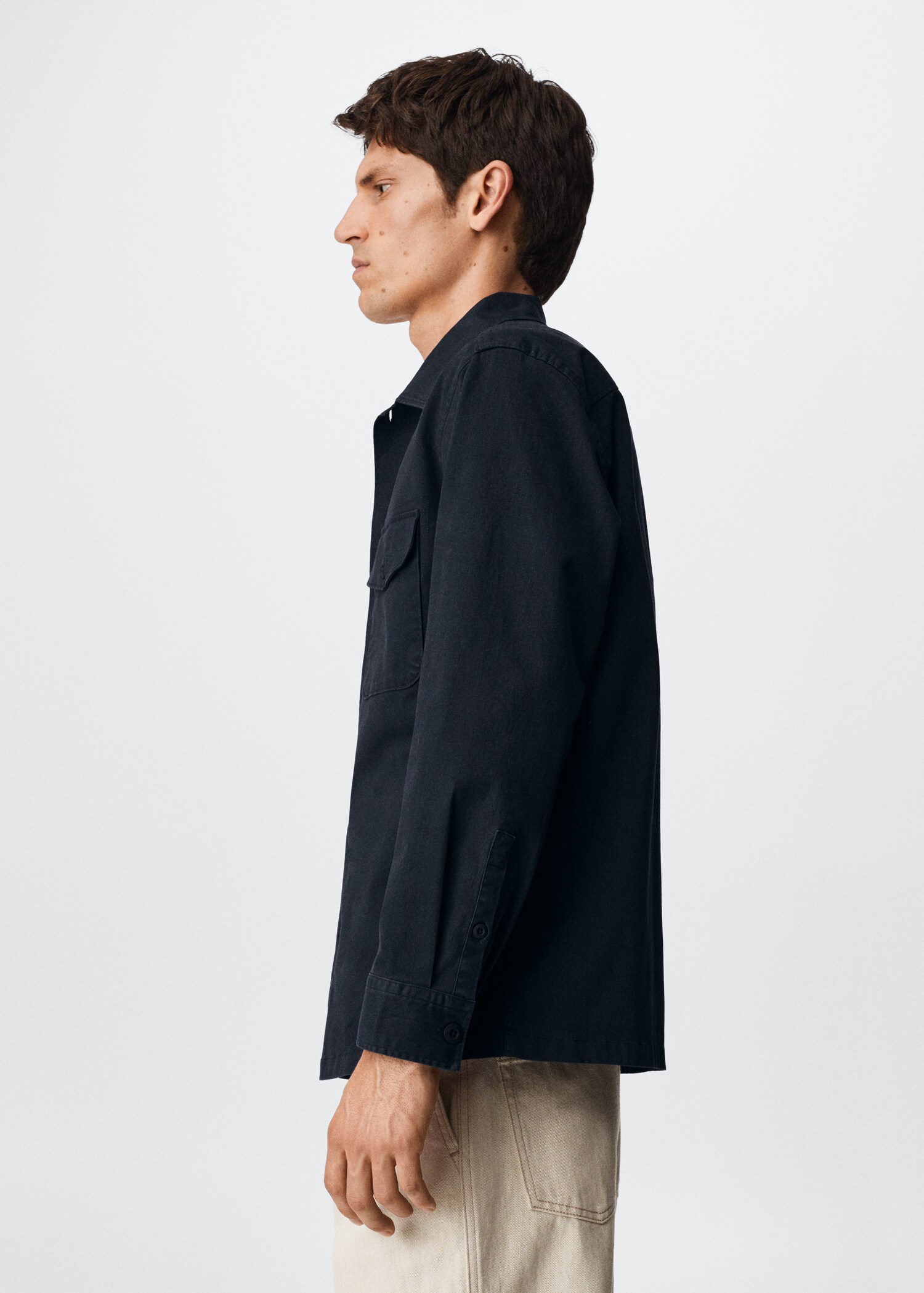 Chest-pocket cotton overshirt - Details of the article 2