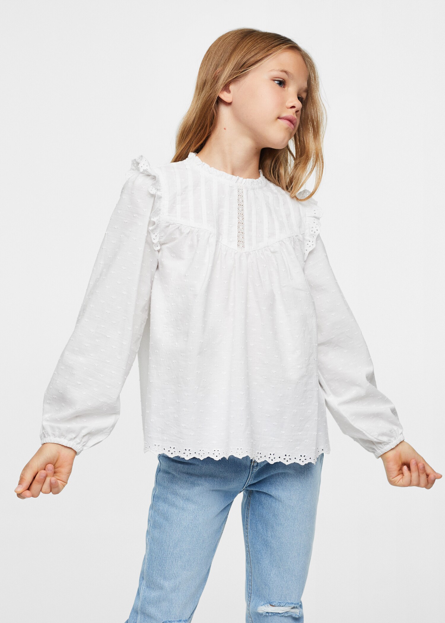 Ruffled plumeti blouse - Medium plane