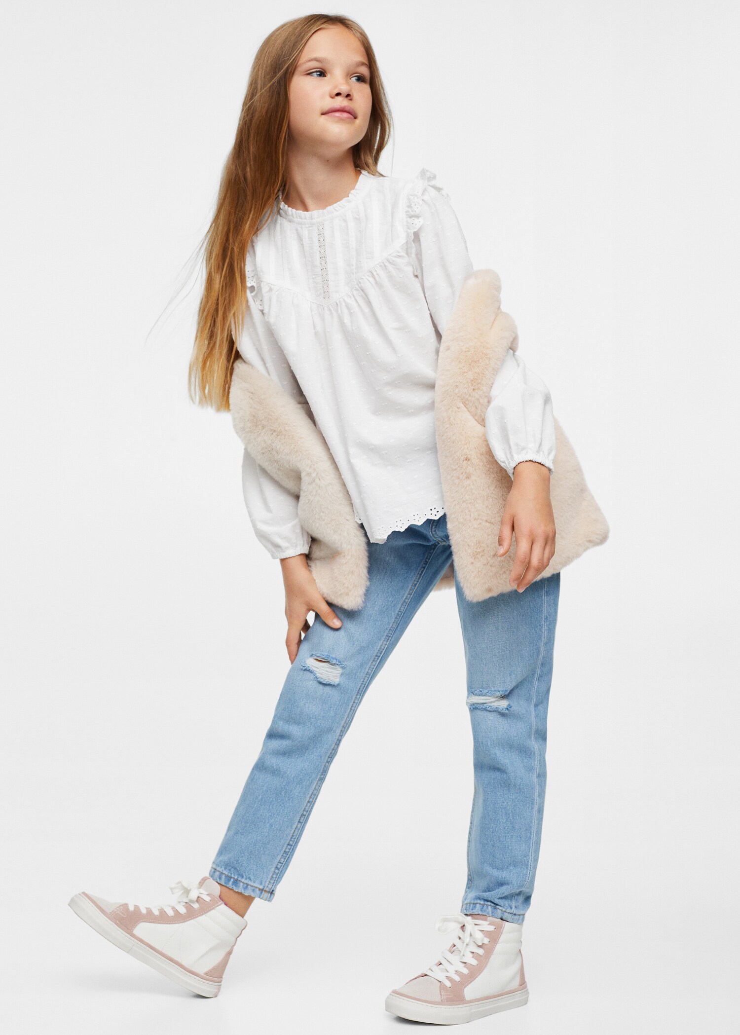 Ruffled plumeti blouse - Details of the article 2