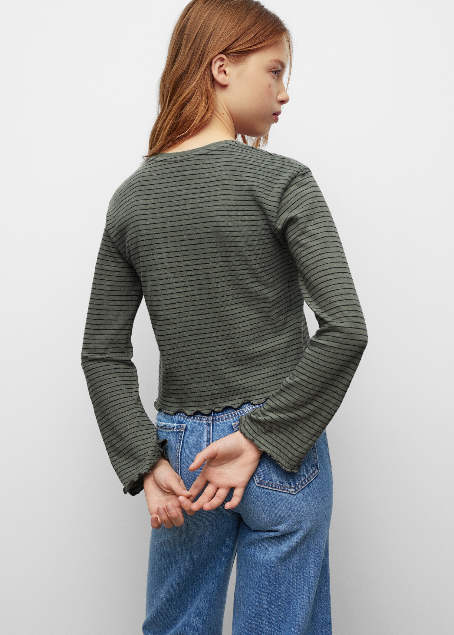 Striped long sleeves t-shirt - Reverse of the article